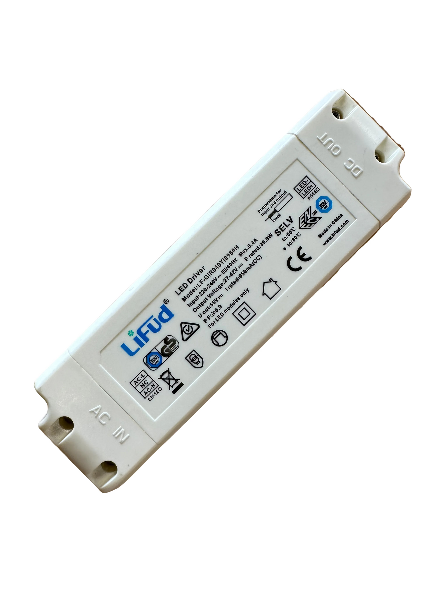 Lifud LF-GIR040Y10950H 40W 950mA LED Driver 25-42V - LED Retro