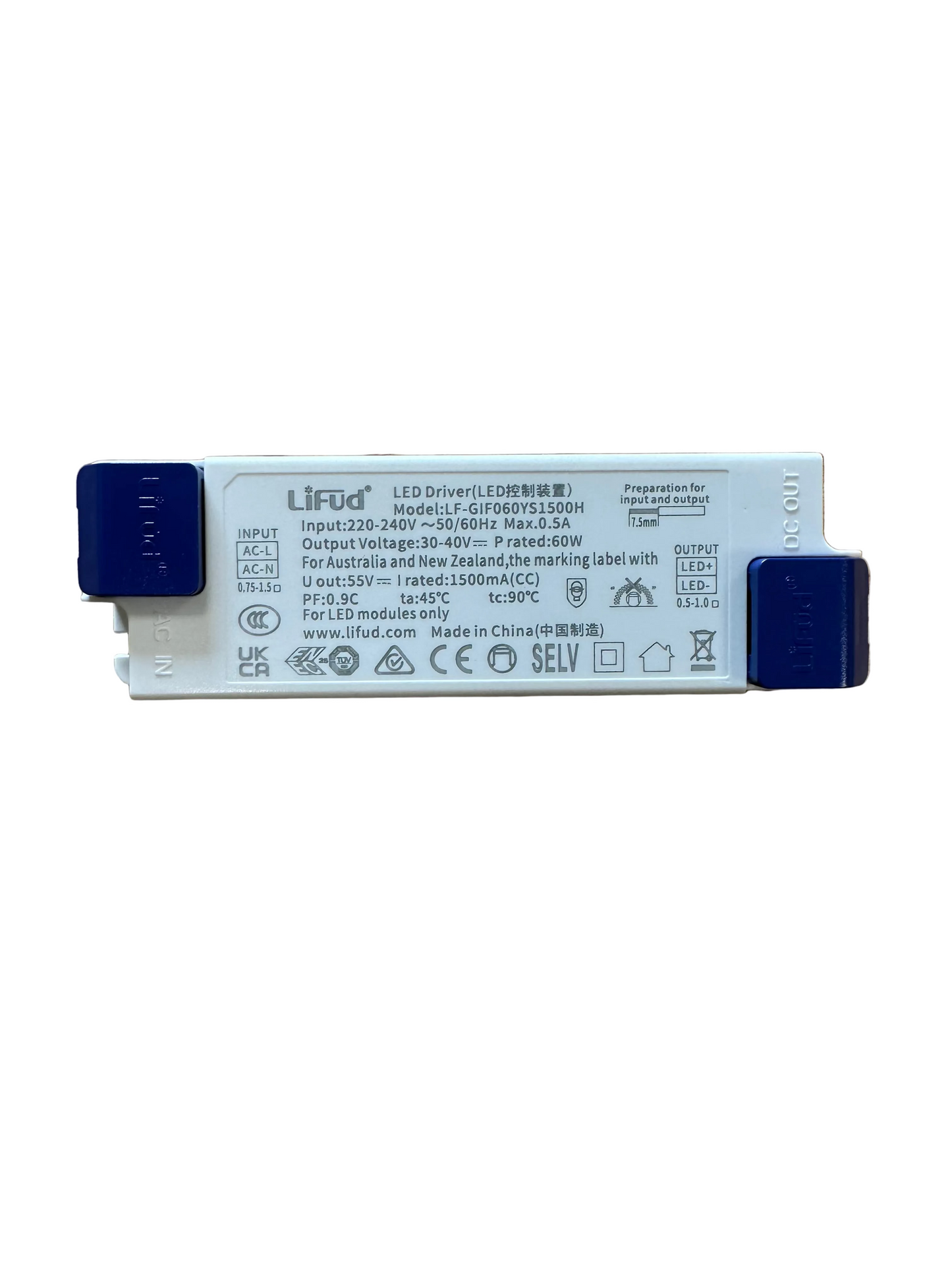 Lifud LF-GIF060YA(H)1500H 60W 1500mA LED Driver 33-40V - LED Retro