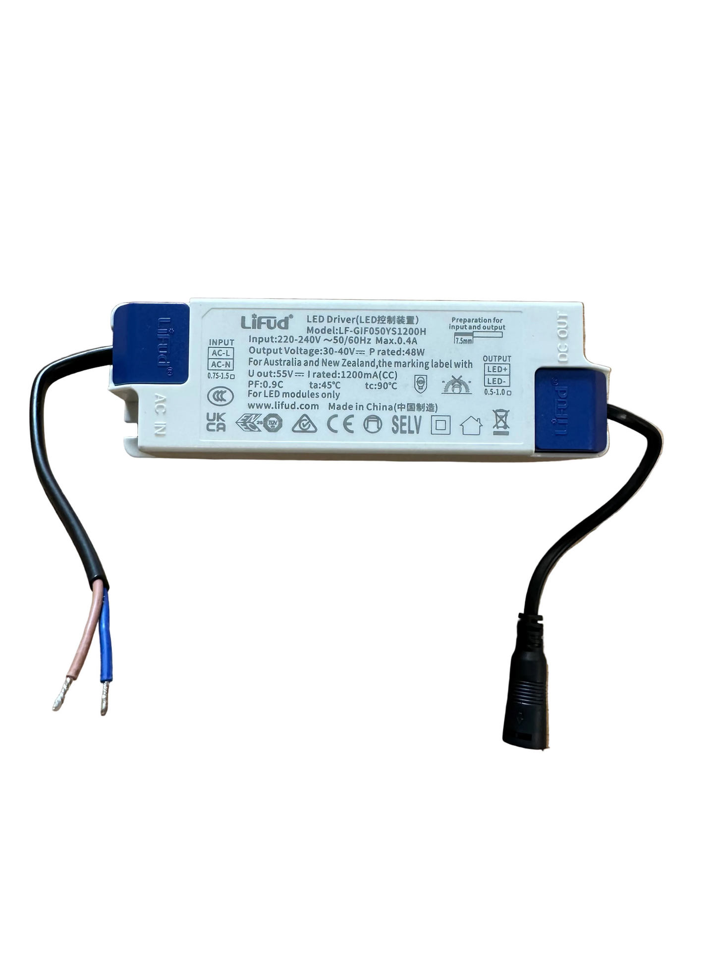 Lifud LF-GIF050YS1200H 48W 1200mA Flicker-Free LED Driver 30-40V - LED Retro