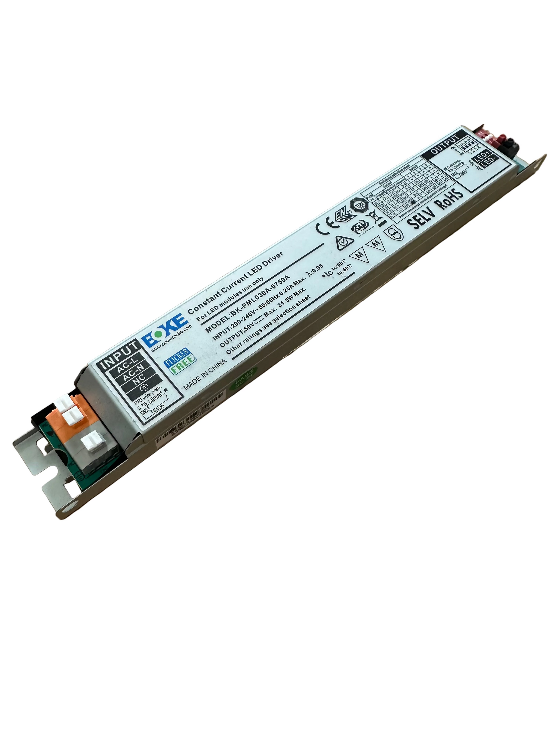 BOKE BK-PML030A-0750A 31.5W 550-750mA Linear LED Driver - LED Retro