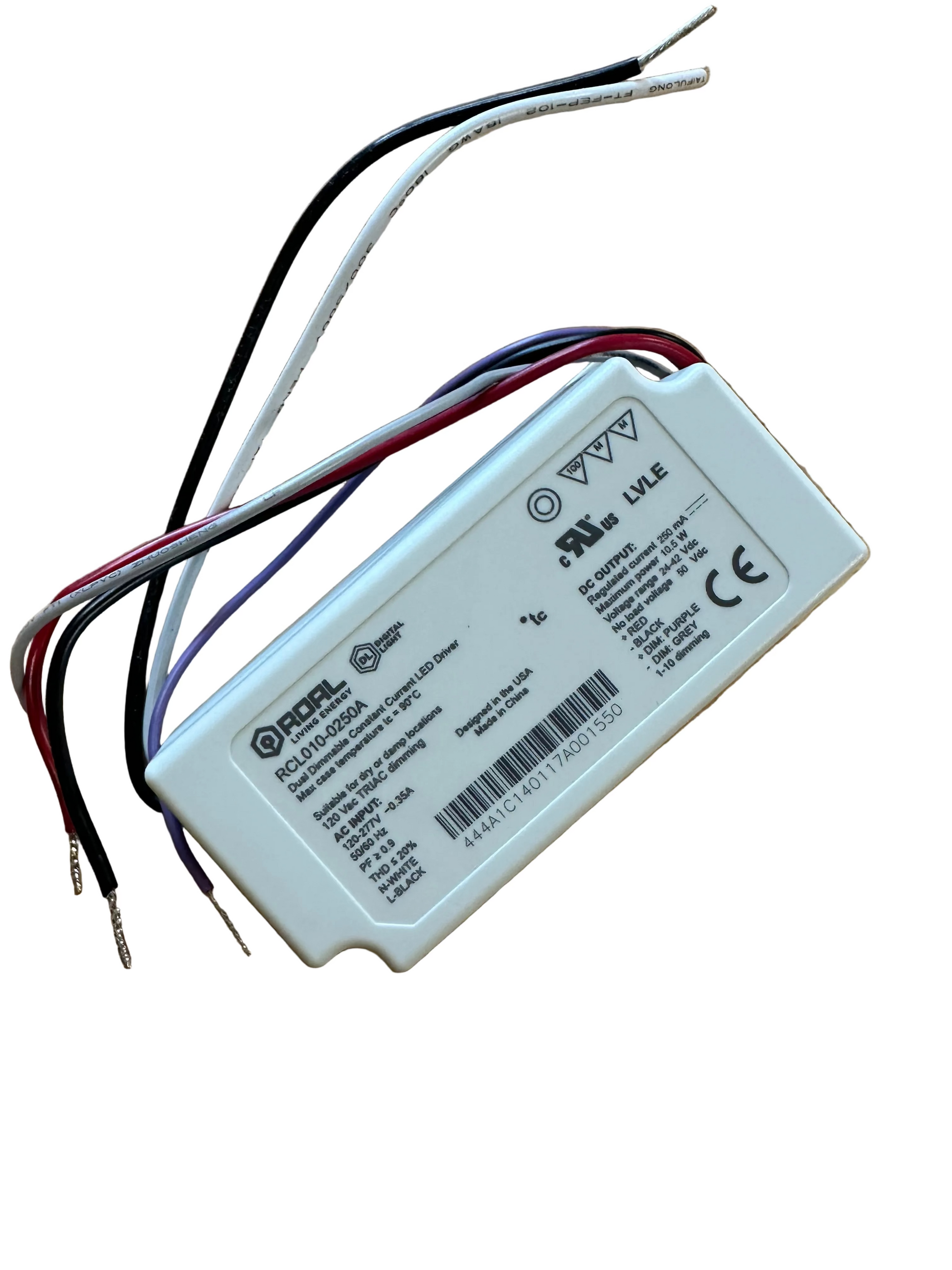 EFORE - ROAL - RCL010-0250A Triac or 0-10V 10.5W 250mA Dimmable LED Driver - LED Retro