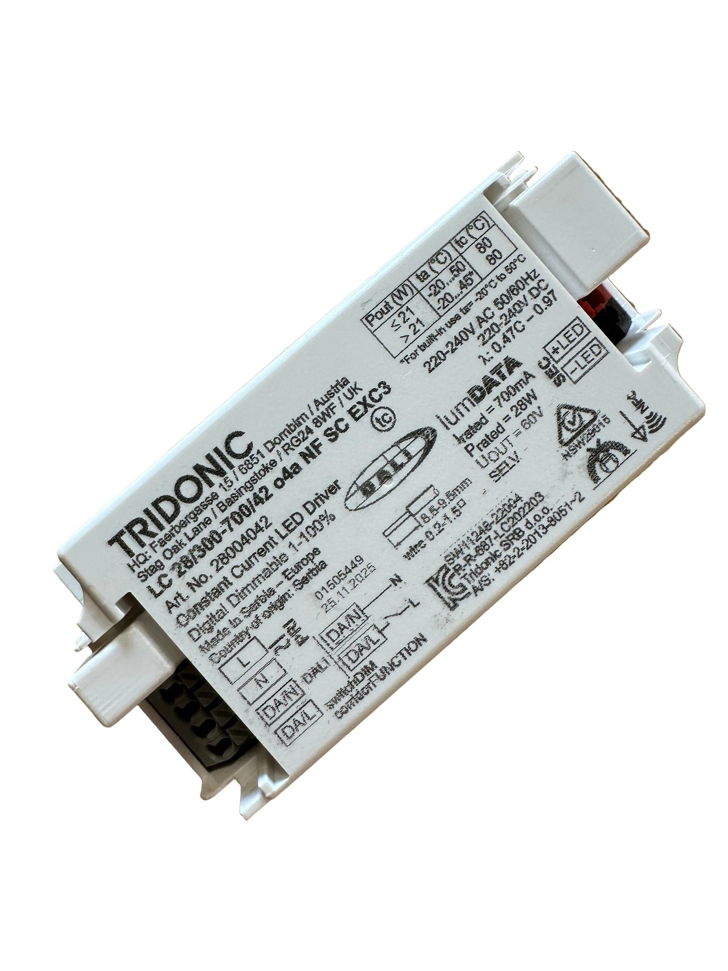 Tridonic 28004042 Driver LC 28W 300–700mA 42V o4a NF SC EXC3 - LED Retro