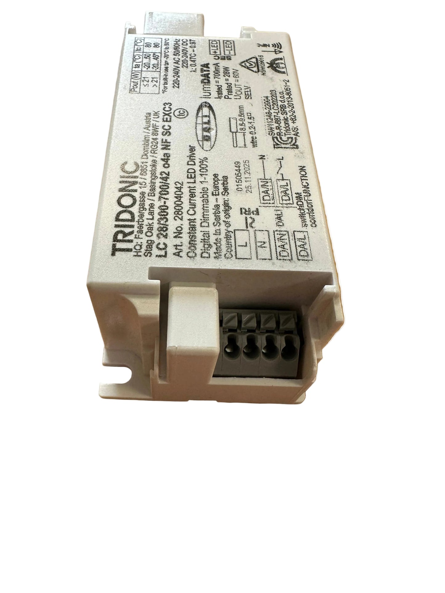 Tridonic 28004042 Driver LC 28W 300–700mA 42V o4a NF SC EXC3 - LED Retro