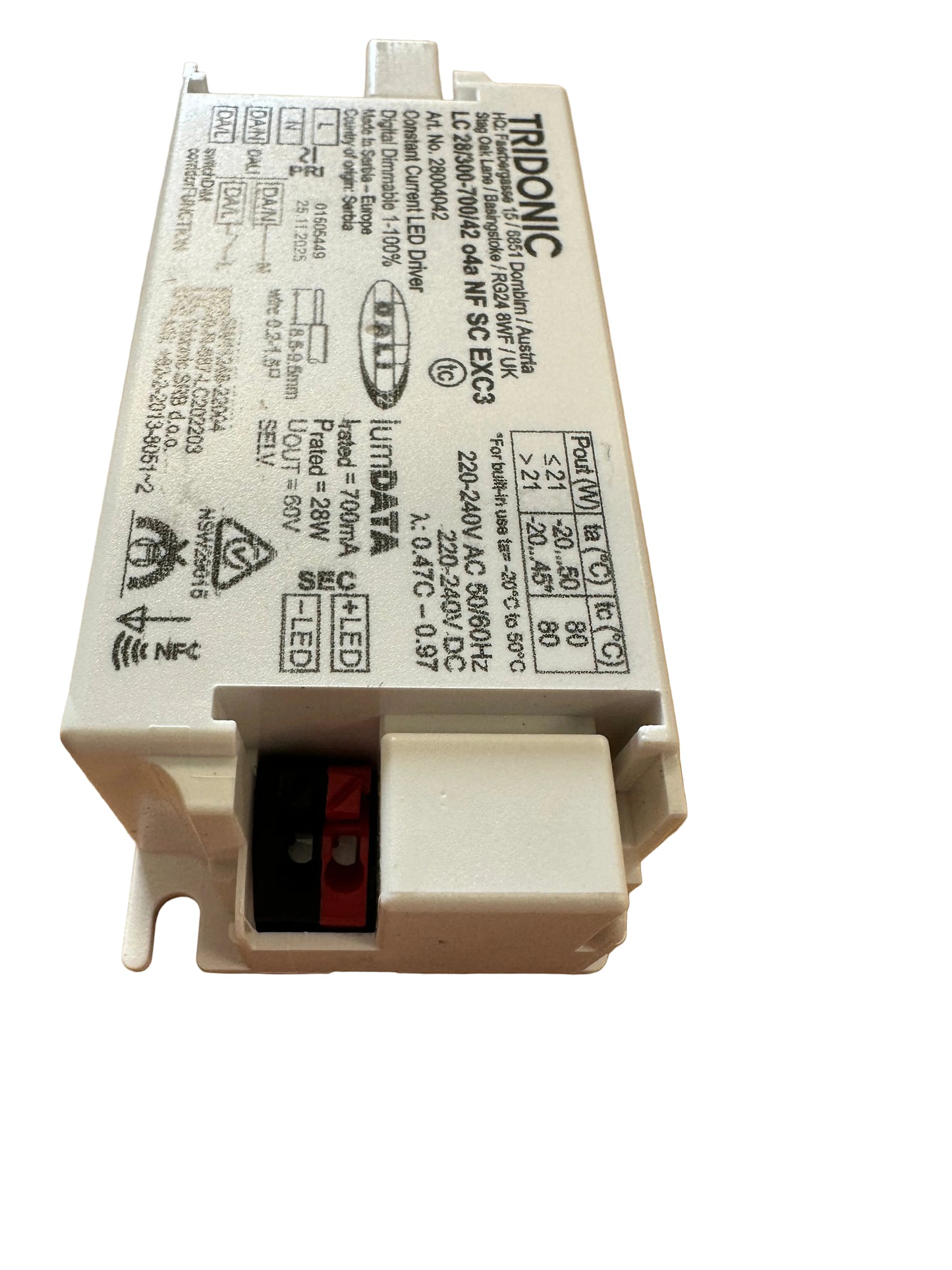 Tridonic 28004042 Driver LC 28W 300–700mA 42V o4a NF SC EXC3 - LED Retro