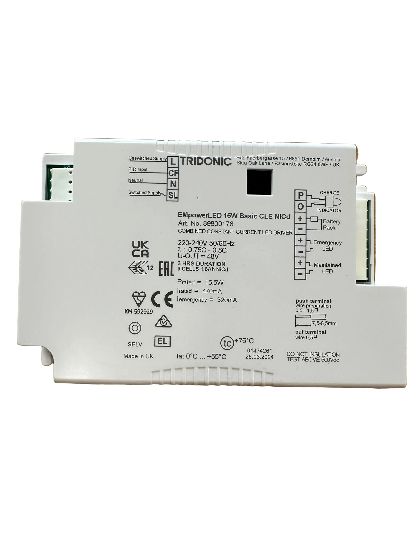 Tridonic 89800176 EM powerLED 15W BASIC CLE NiCd - LED Retro