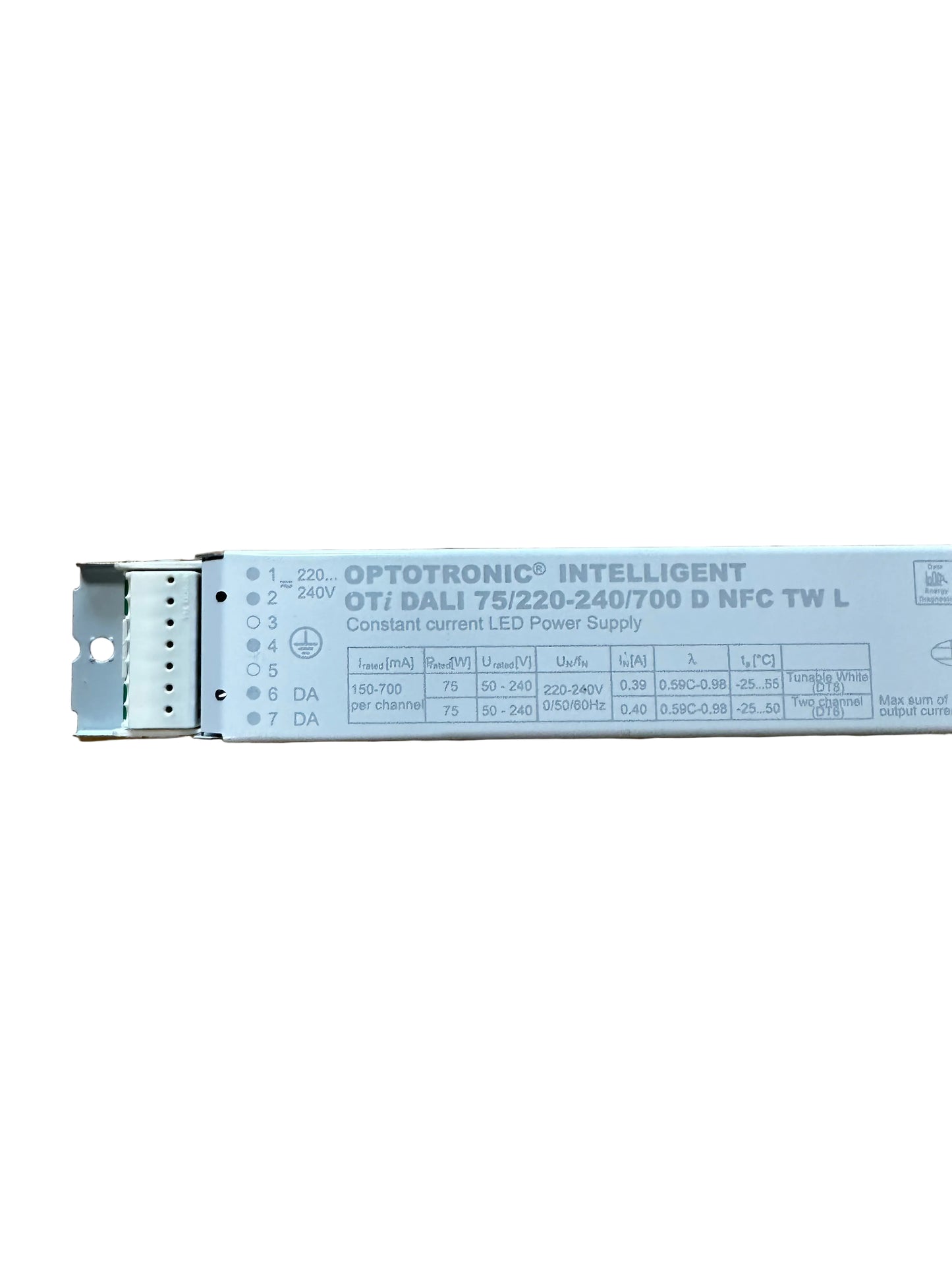 Inventronics OTi DALI 75/220-240/700 D NFC TW L - Tunable White DALI Dimmable (non-isolated) LED Driver - LED Retro