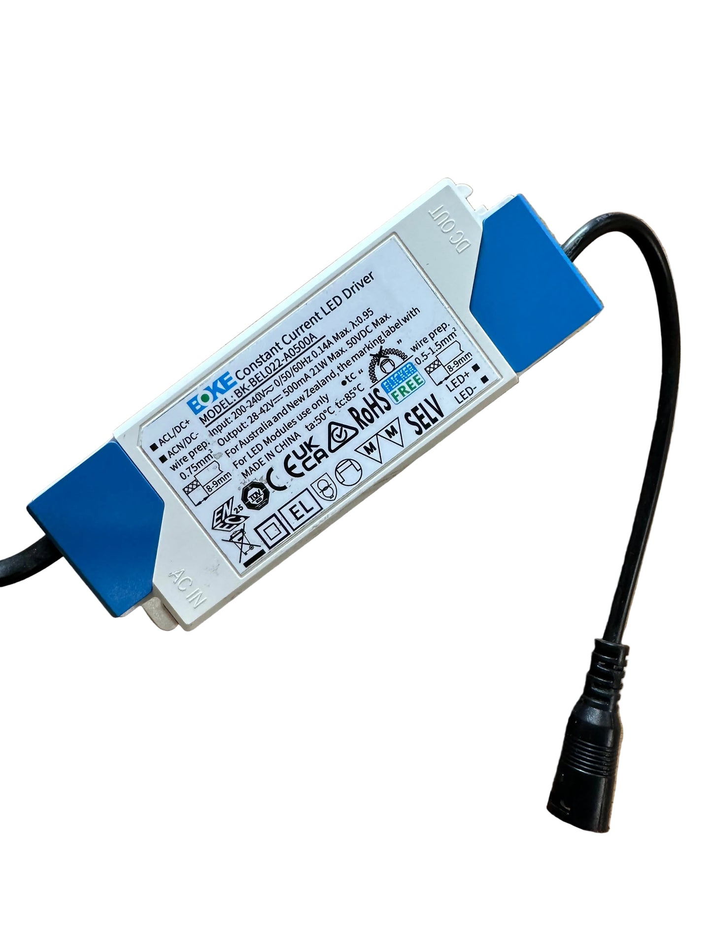 BOKE BK-BEL022-A0500A 21W 500mA 28-42V LED Driver - LED Retro
