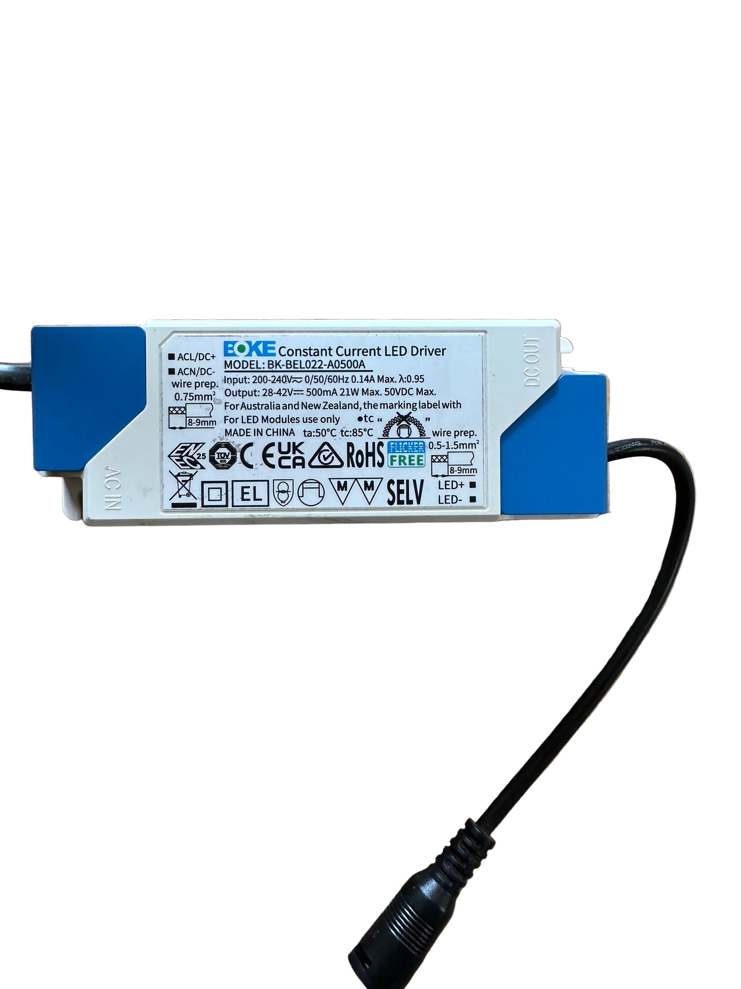 BOKE BK-BEL022-A0500A 21W 500mA 28-42V LED Driver - LED Retro