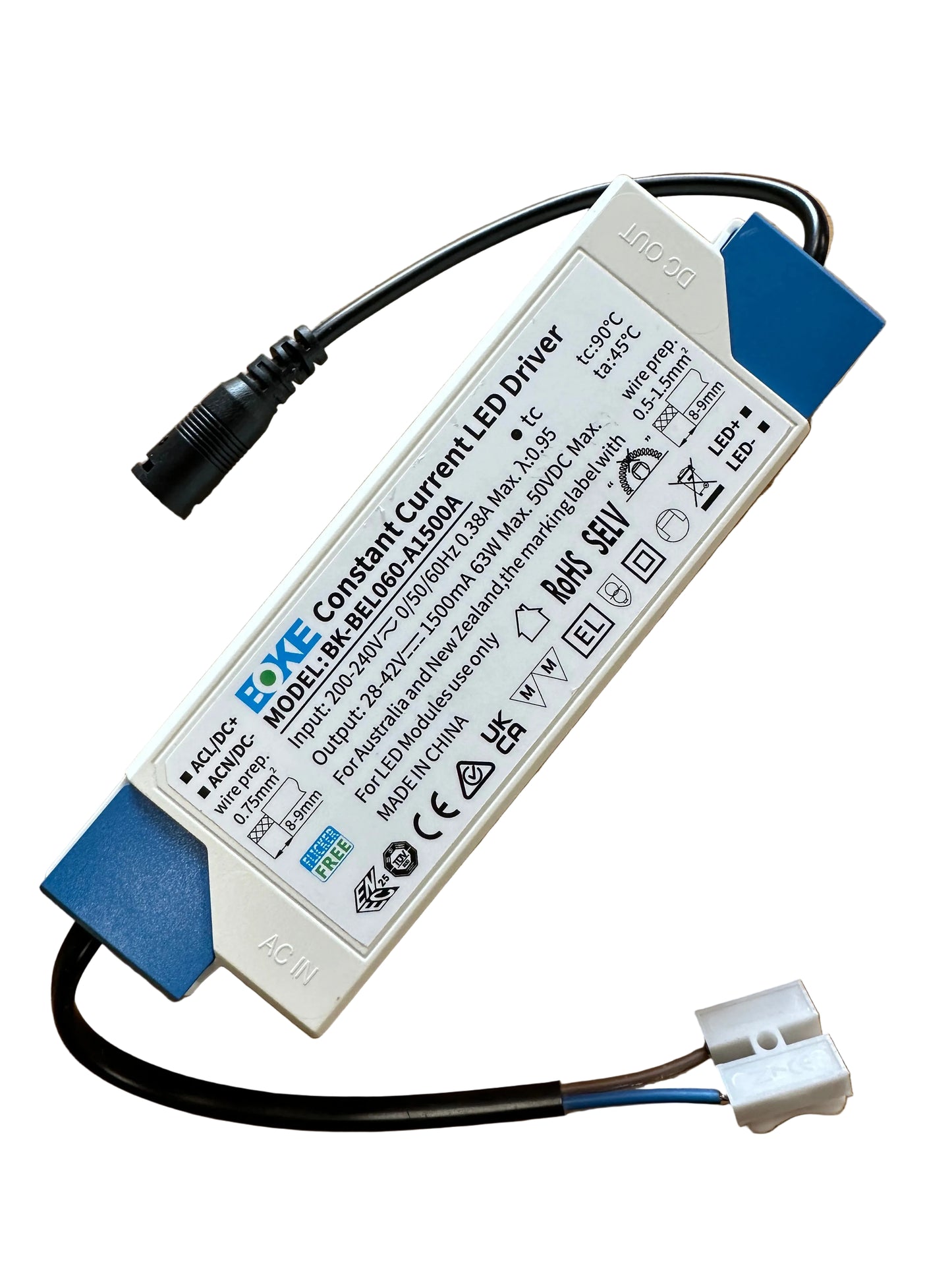 BOKE BK-BEL060-A1500A 63W 1500mA 28-42V LED Driver - LED Retro