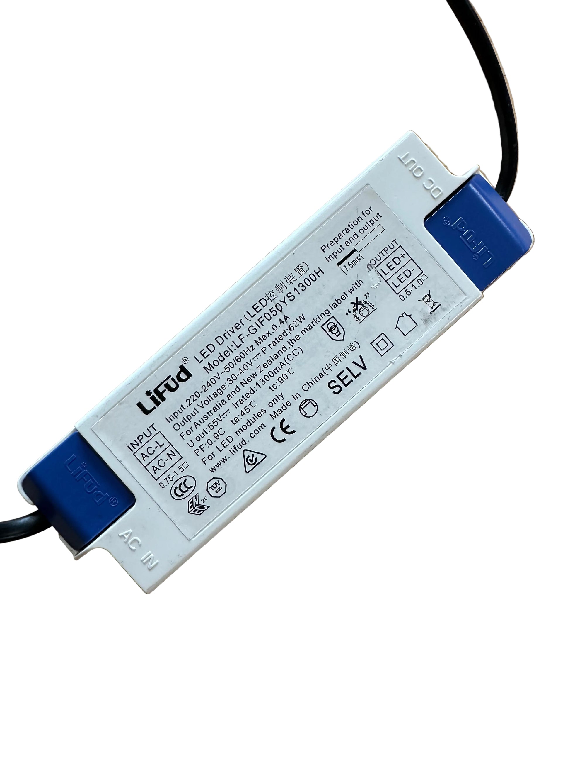 Lifud LF-GIF050YS1300H 50W 1300mA 30-40V LED Driver - LED Retro
