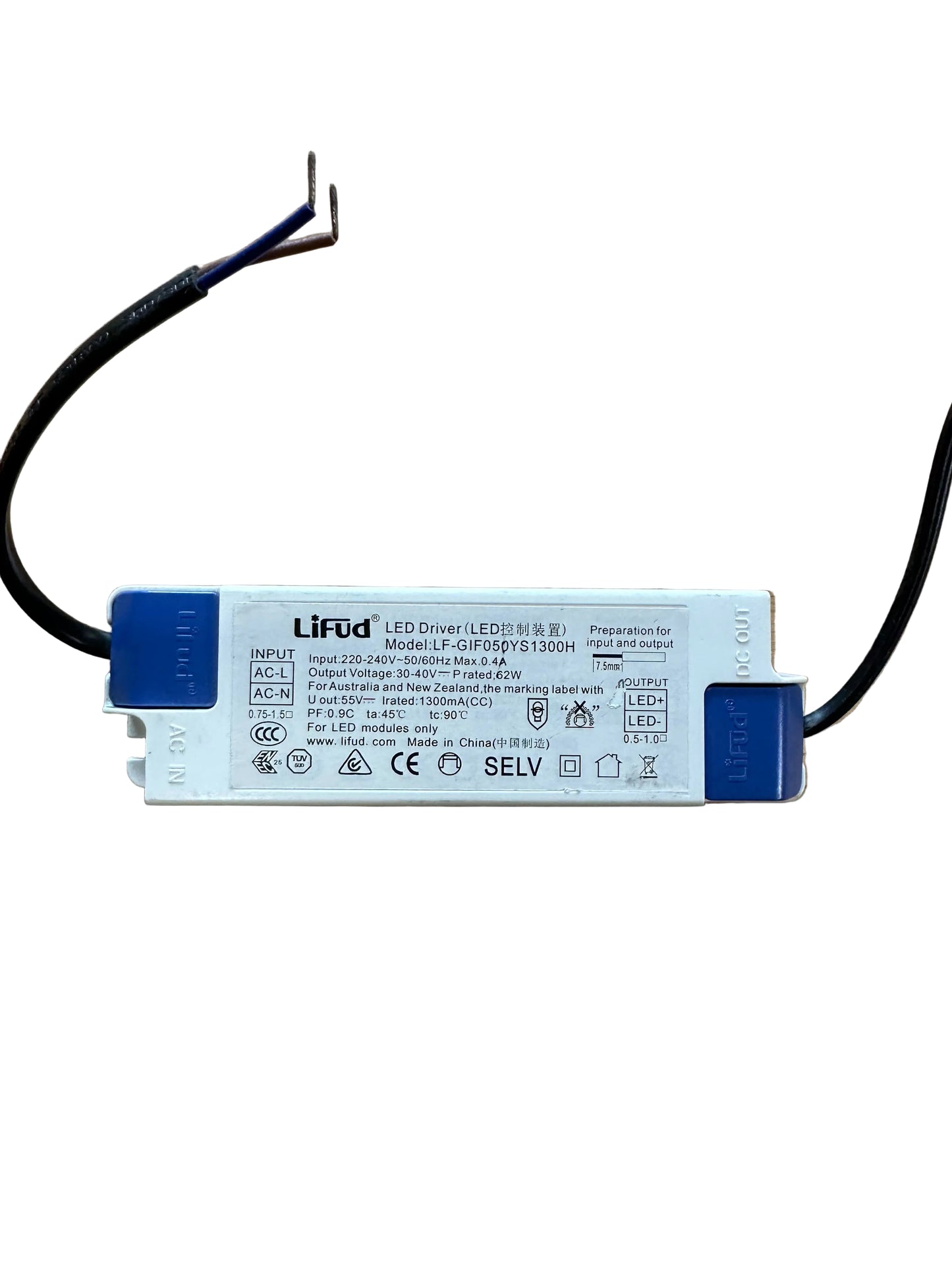 Lifud LF-GIF050YS1300H 50W 1300mA 30-40V LED Driver - LED Retro