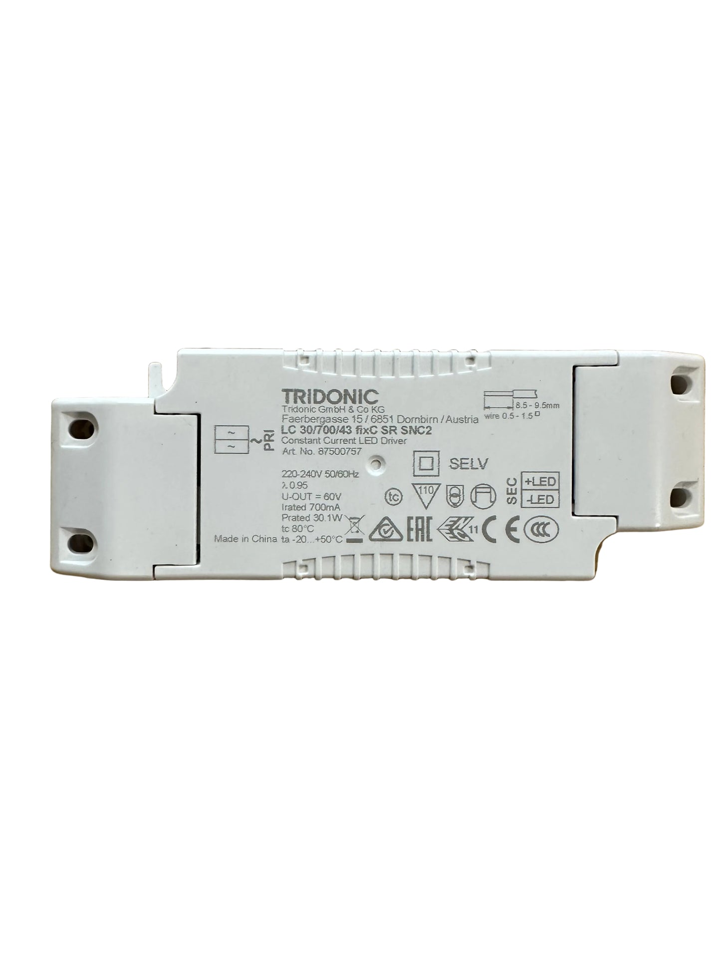 Tridonic 87500757 LC 30/700/43 fixC SR SNC2 Compact LED Driver - LED Retro