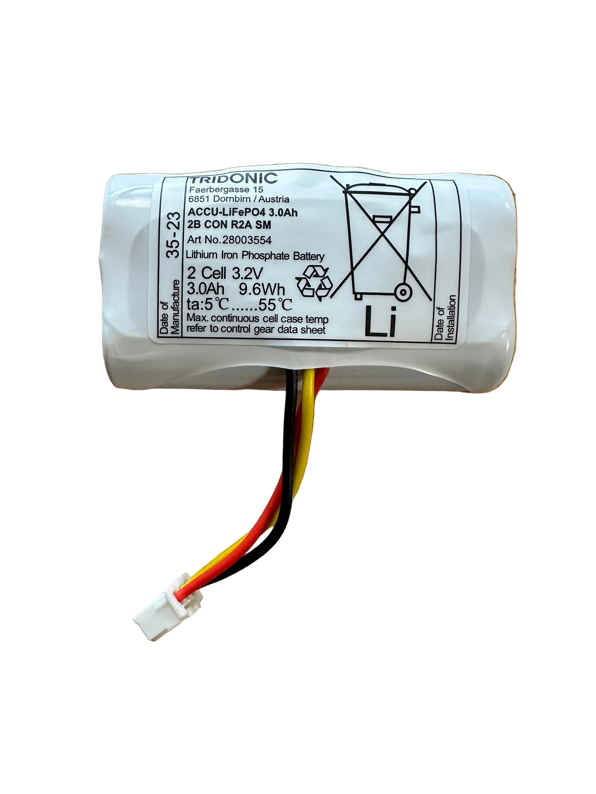 Tridonic 28003554 PACK-LiFePO4 3.0Ah 2A CON R2A SM - LED Retro