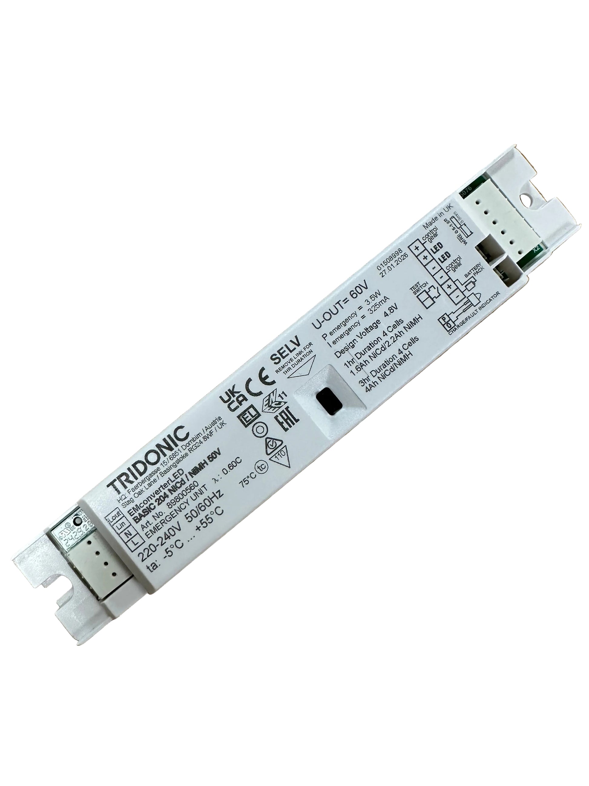 Tridonic 89800560 EM converterLED BASIC 204 NiCd/NiMH 50V - LED Retro