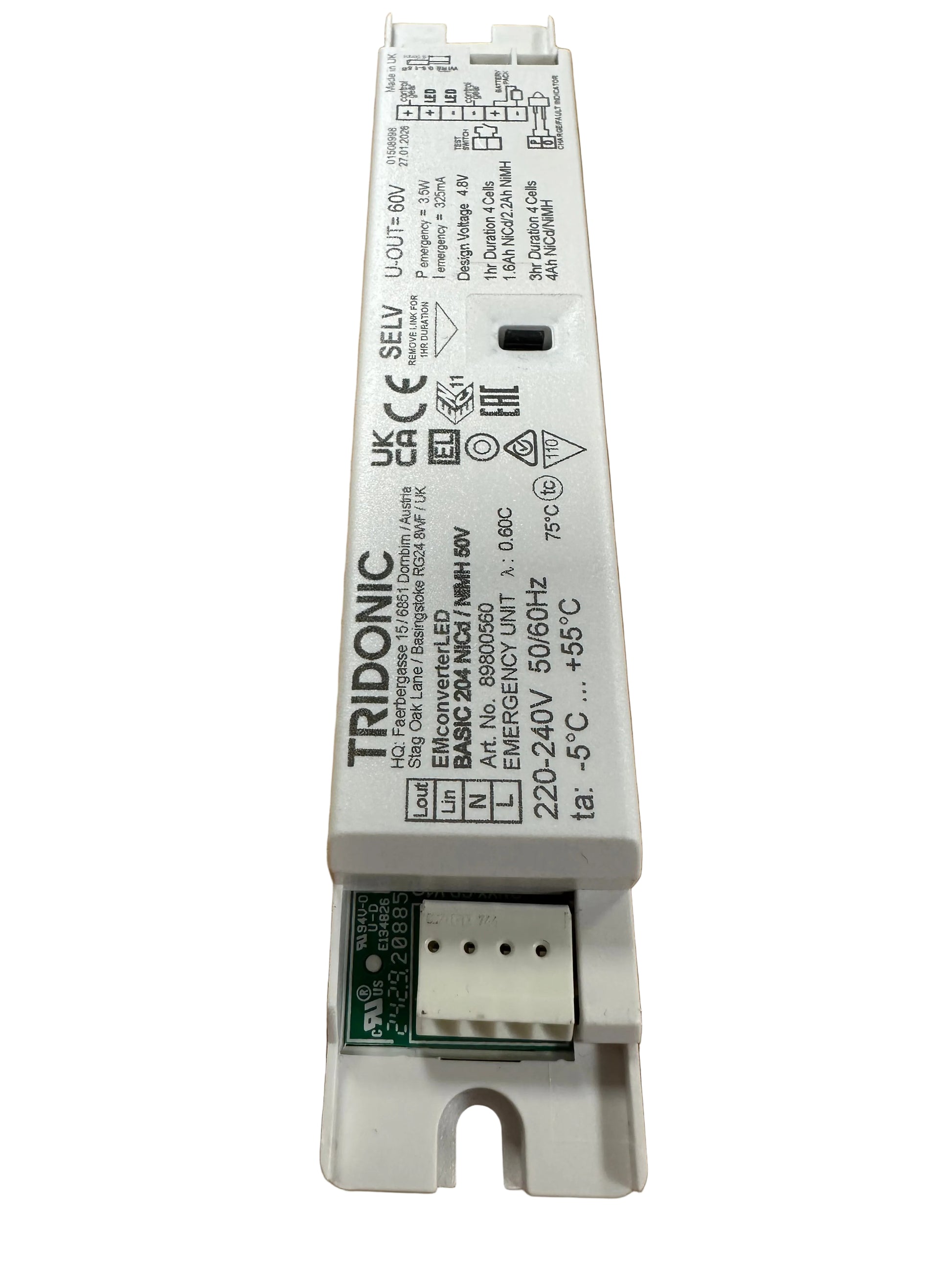 Tridonic 89800560 EM converterLED BASIC 204 NiCd/NiMH 50V - LED Retro