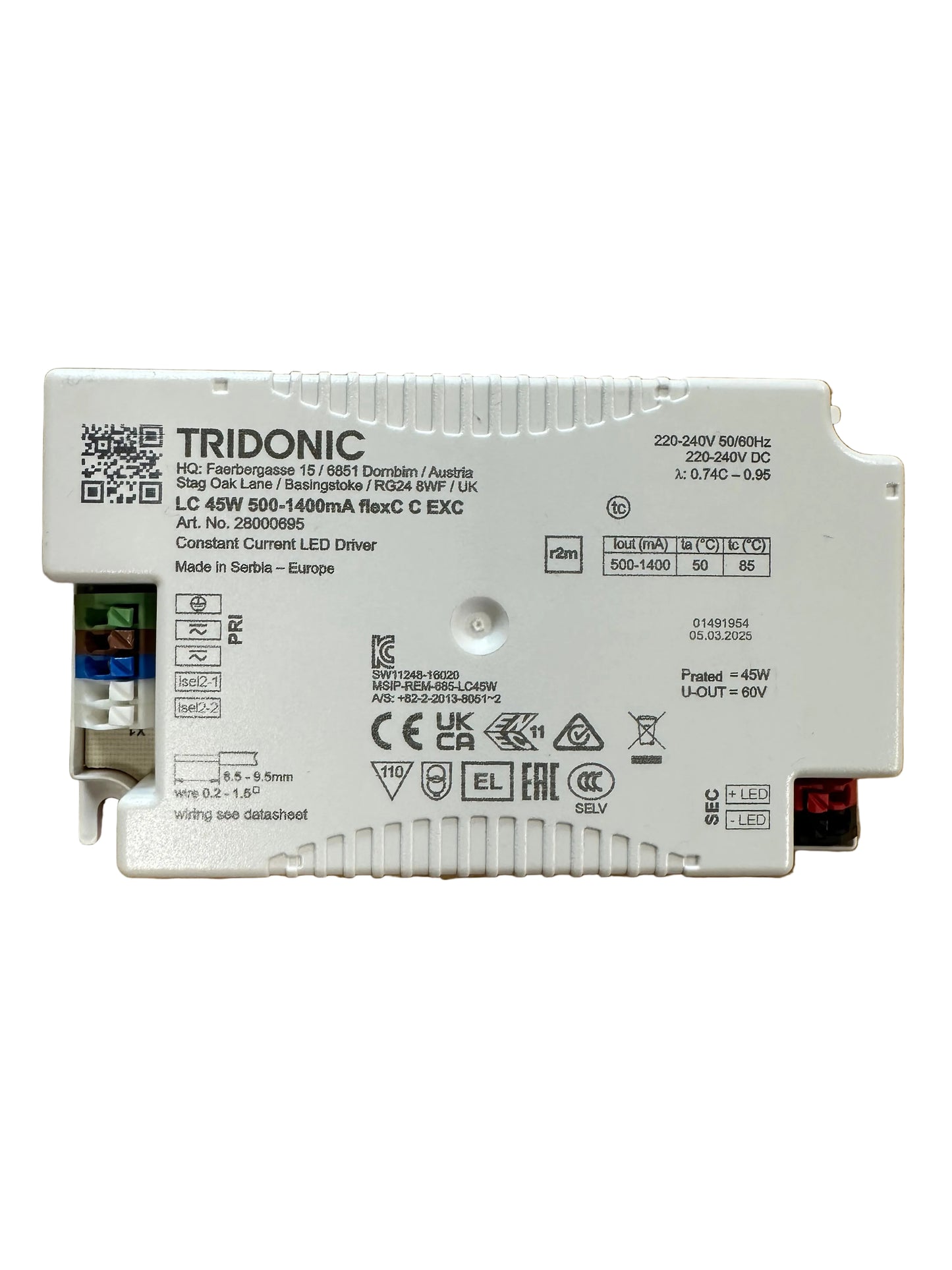 Tridonic 28000695 LC 45W 500–1400mA flexC C EXC - LED Retro