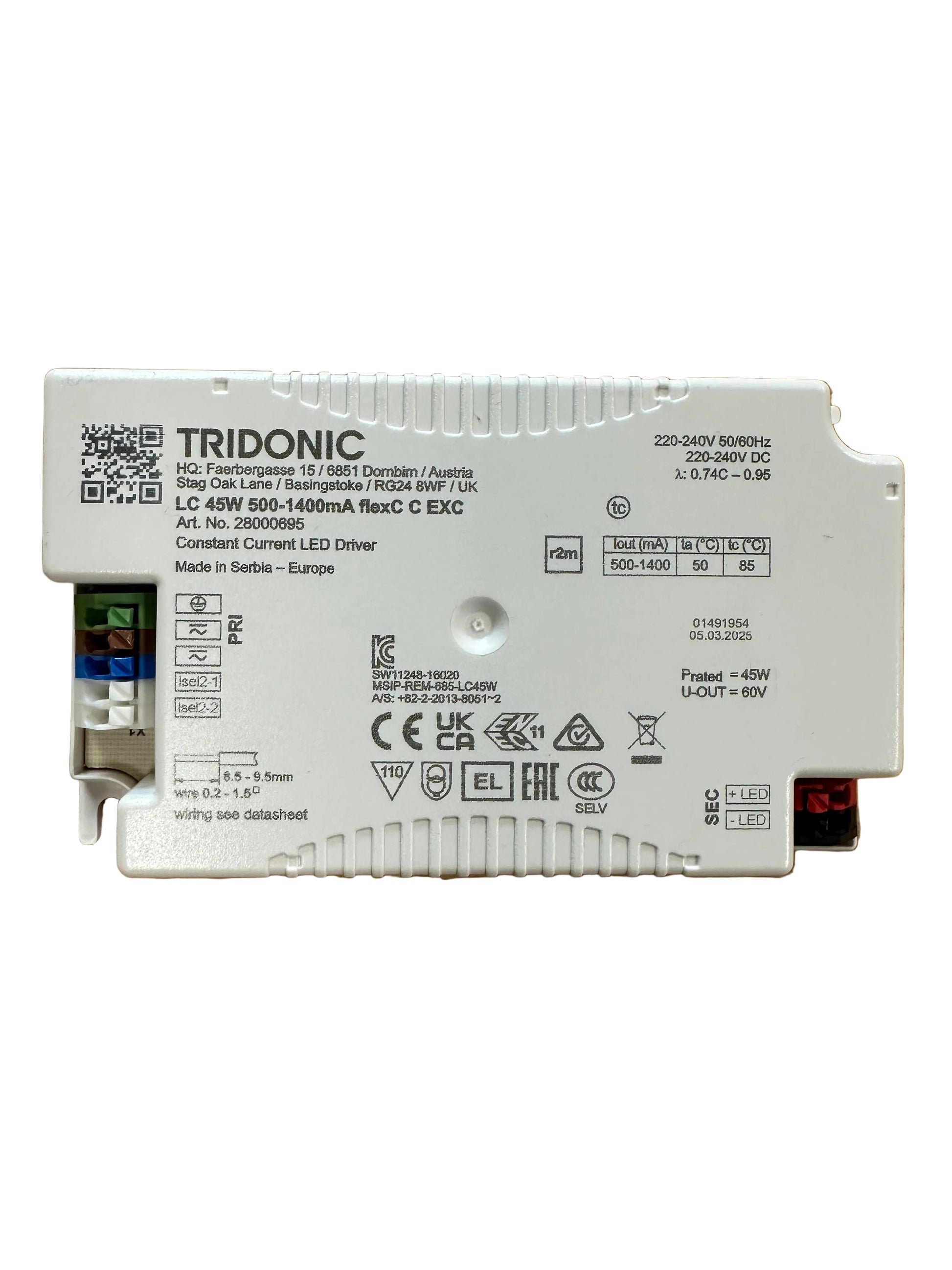 Tridonic 28000695 LC 45W 500–1400mA flexC C EXC - LED Retro