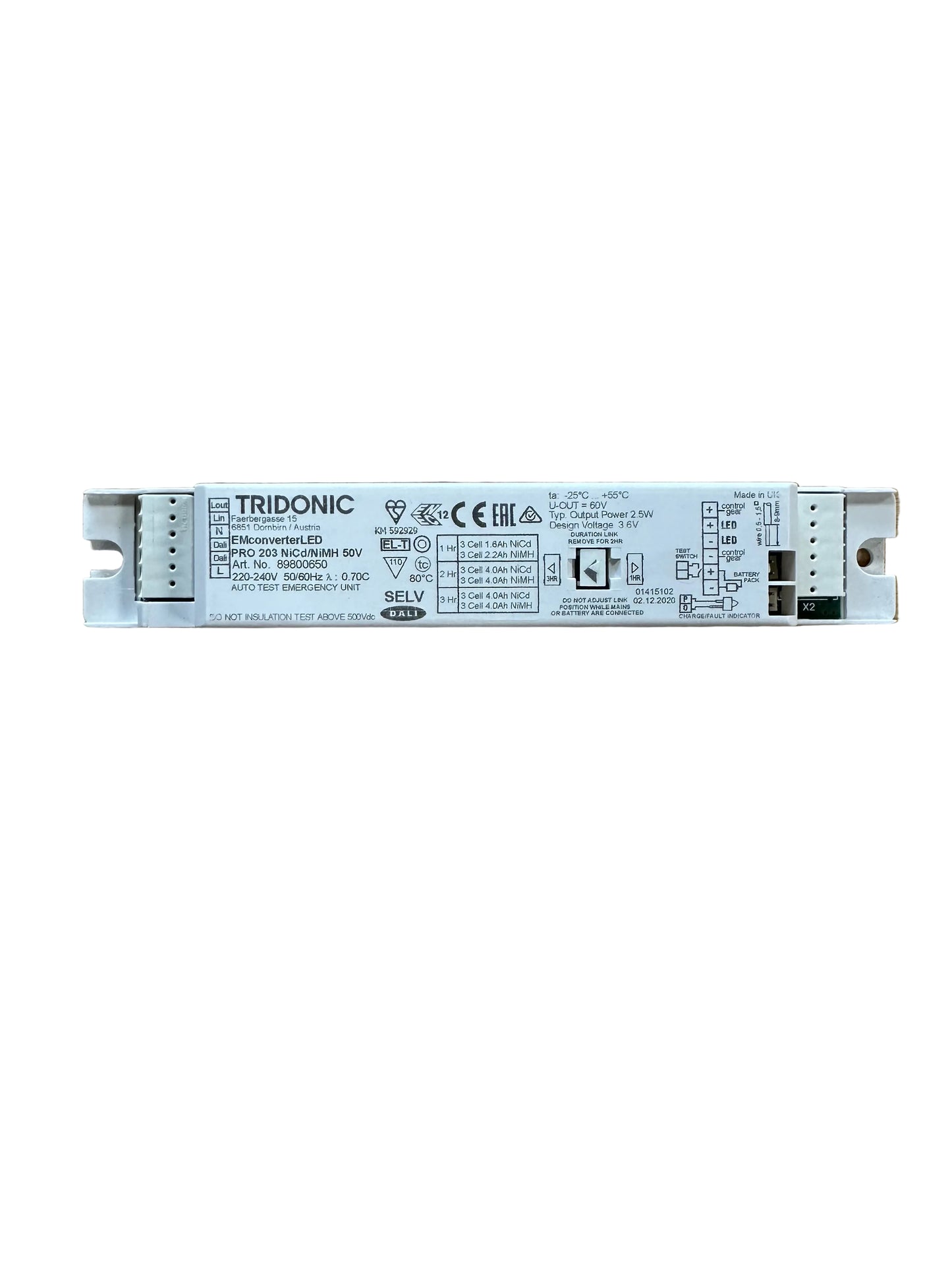 Tridonic 89800650 EM converterLED PRO 203 NiCd/NiMH 50V - LED Retro