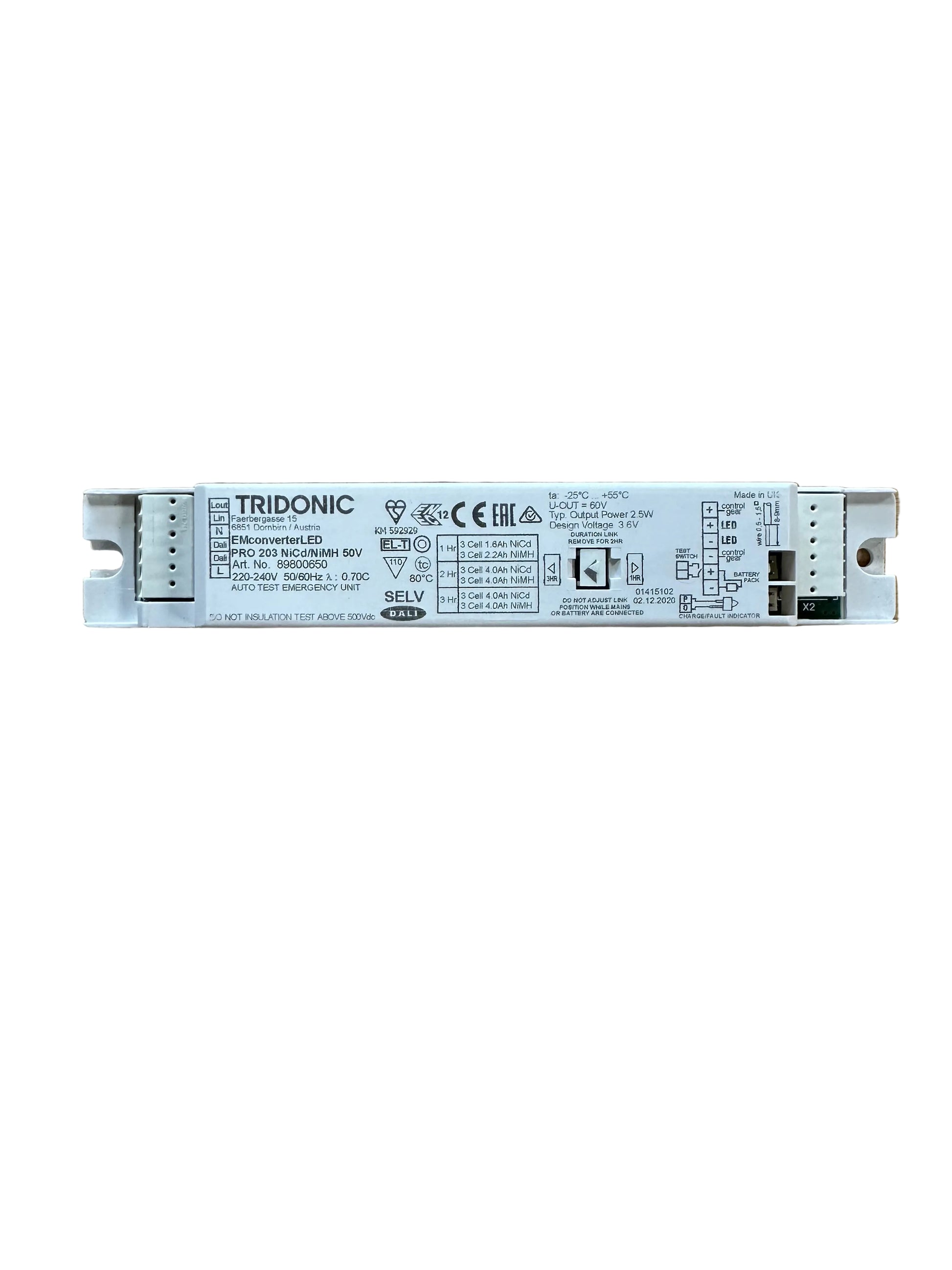 Tridonic 89800650 EM converterLED PRO 203 NiCd/NiMH 50V - LED Retro