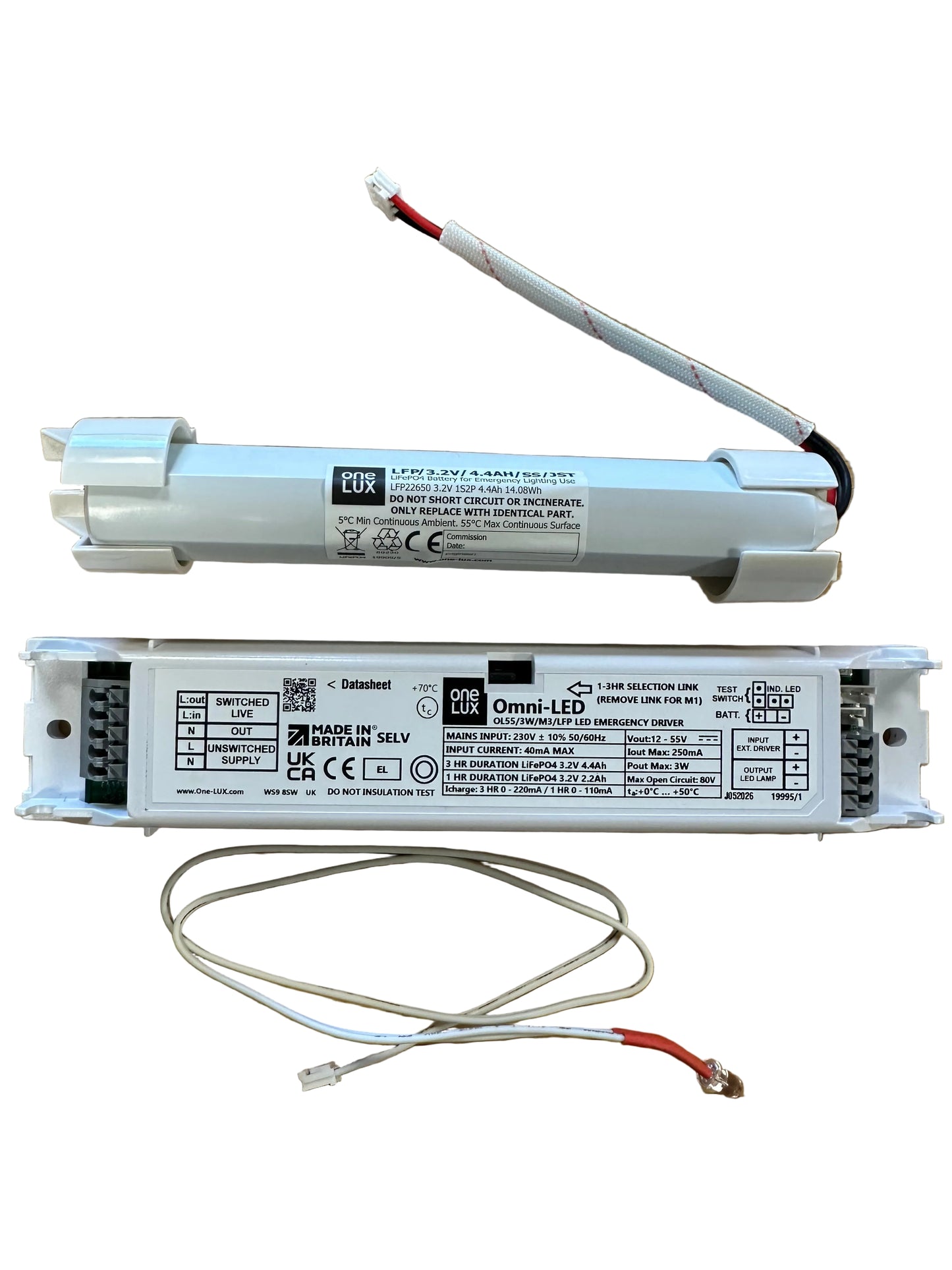 One-Lux OL55/3W/M3/LFP/SS 12-55V 3W Emergency Conversion Kit - LED Retro