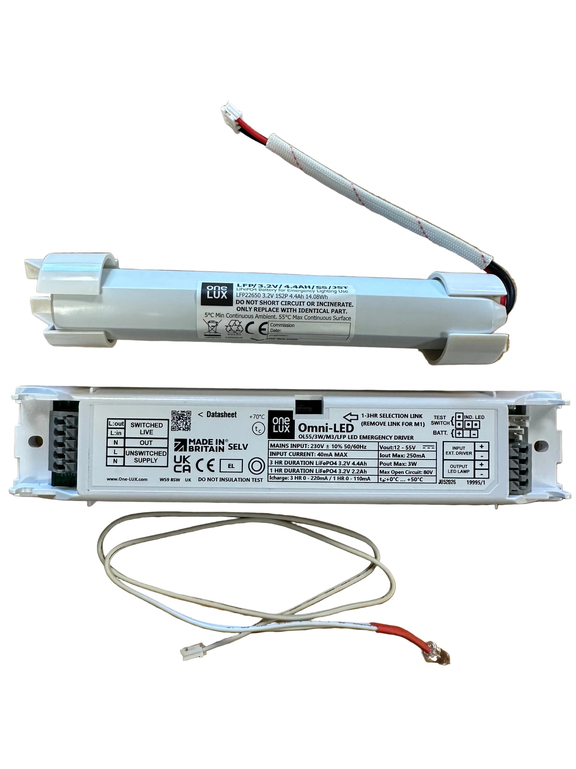 One-Lux OL55/3W/M3/LFP/SS 12-55V 3W Emergency Conversion Kit - LED Retro