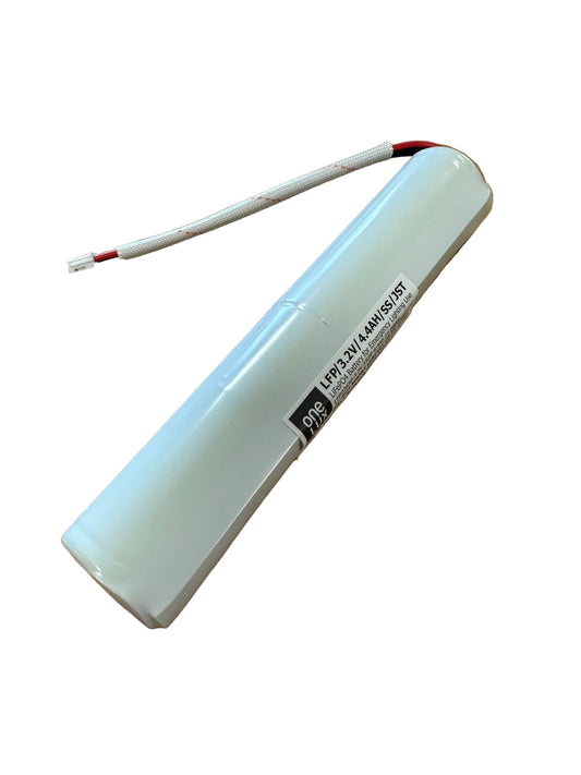 One LUX LFP/3.2V/4.4AH/SS/JST 3.2V 4.4AH LiFePO4 Emergency Lighting Battery - LED Retro