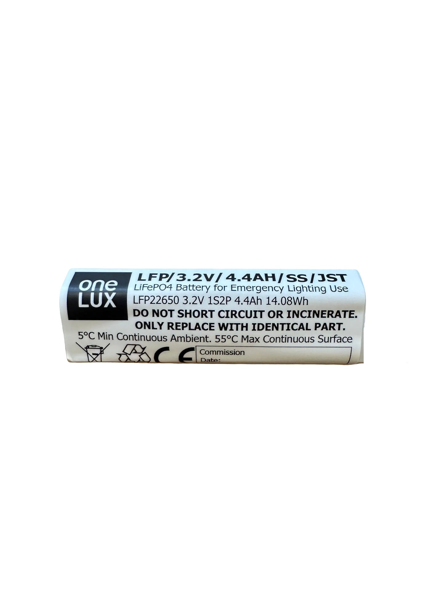 One LUX LFP/3.2V/4.4AH/SS/JST 3.2V 4.4AH LiFePO4 Emergency Lighting Battery - LED Retro