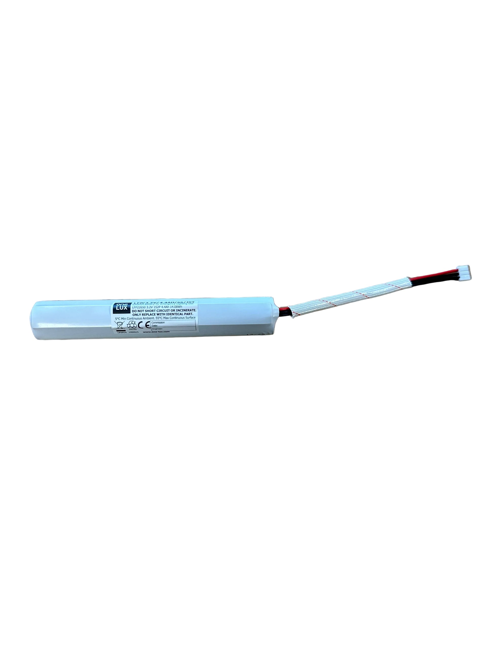 One LUX LFP/3.2V/4.4AH/SS/JST 3.2V 4.4AH LiFePO4 Emergency Lighting Battery - LED Retro