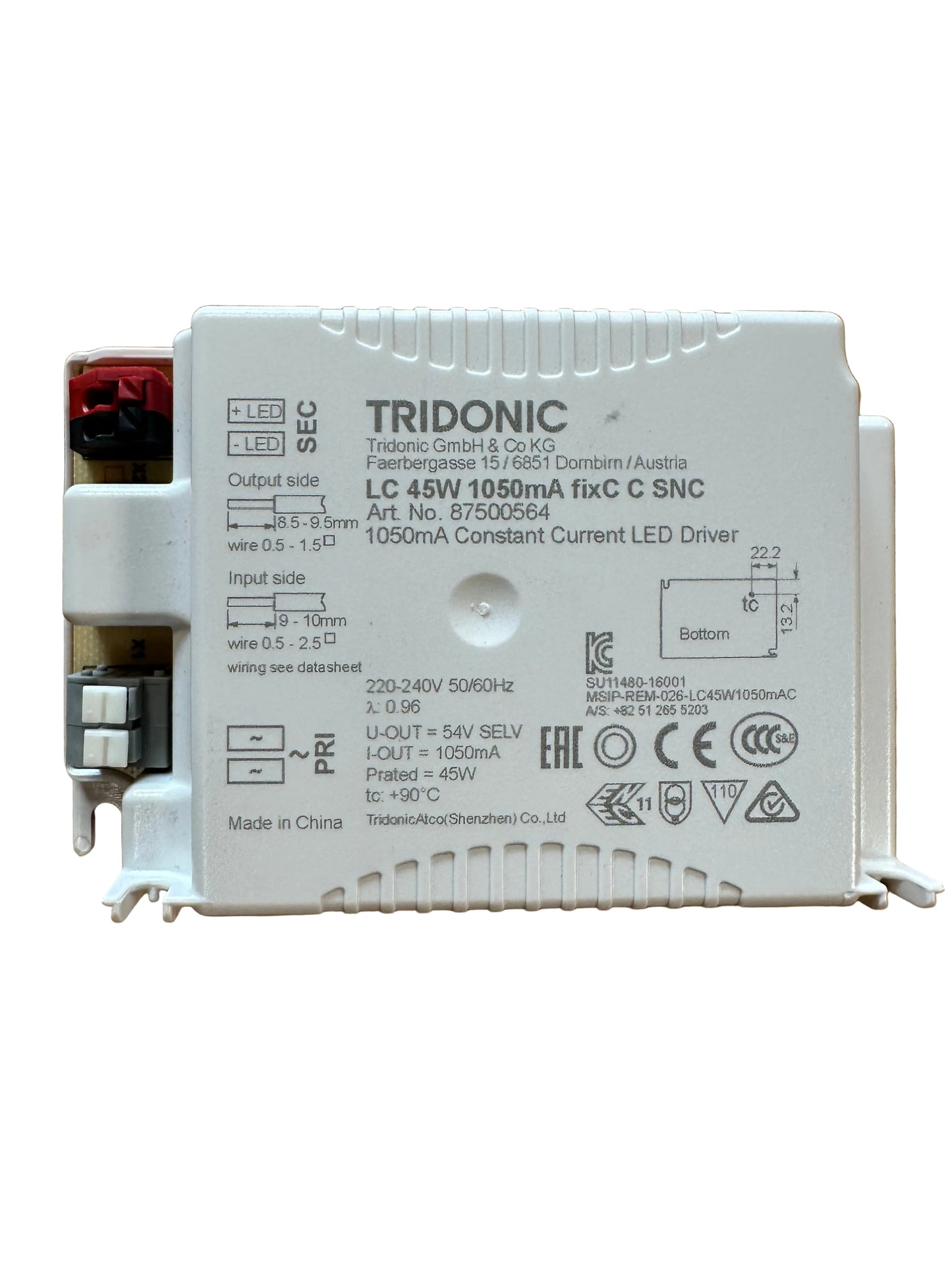 Tridonic 87500564 Driver LC 45W 1050mA fixC C SNC - LED Retro