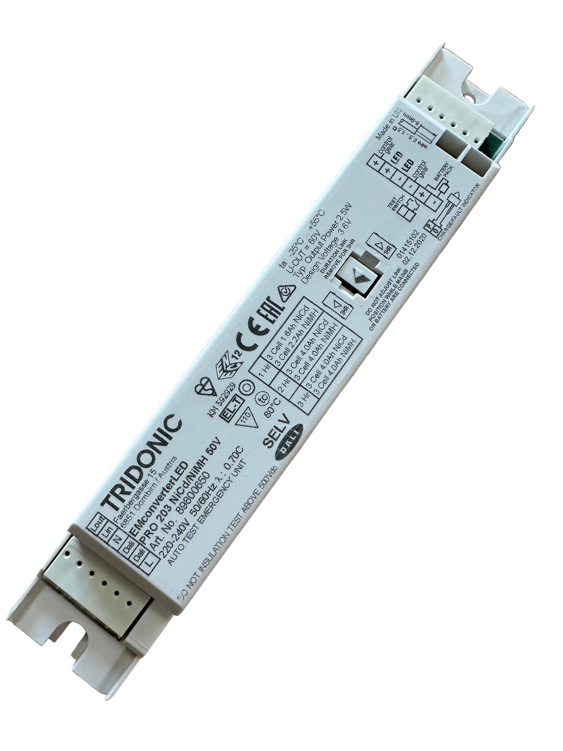 Tridonic 89800564 EM converterLED BASIC 205 NiCd/NiMH 250V - LED Retro