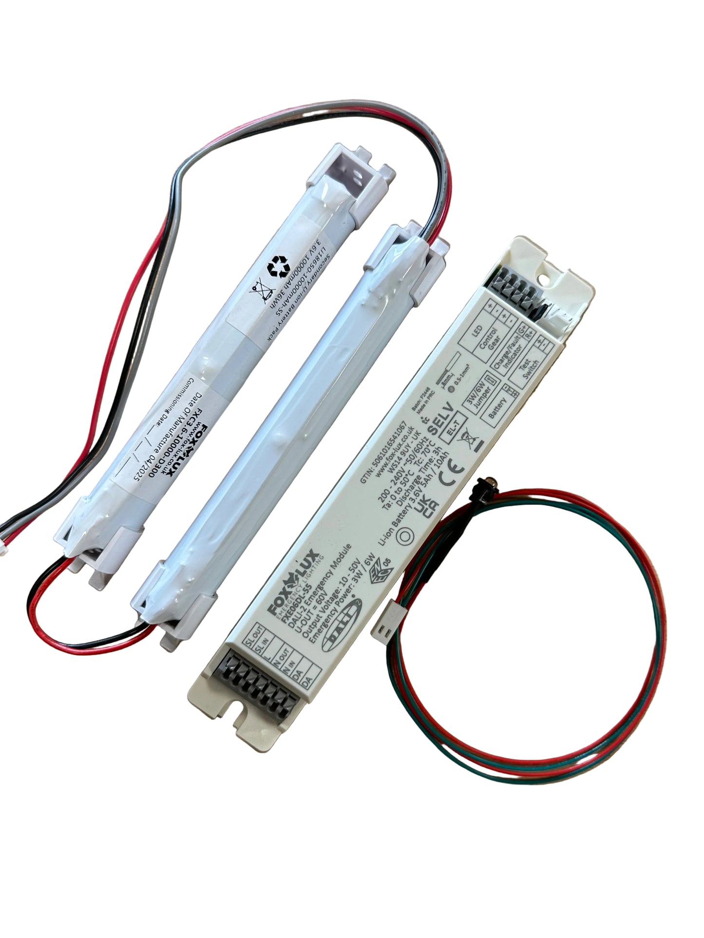 FXE06DL-55-KIT-6W 10-50V c/w 3.6V 10Ah 4 Cell Li-ion 2+2 Battery FXC3.6-10000-D300 - LED Retro