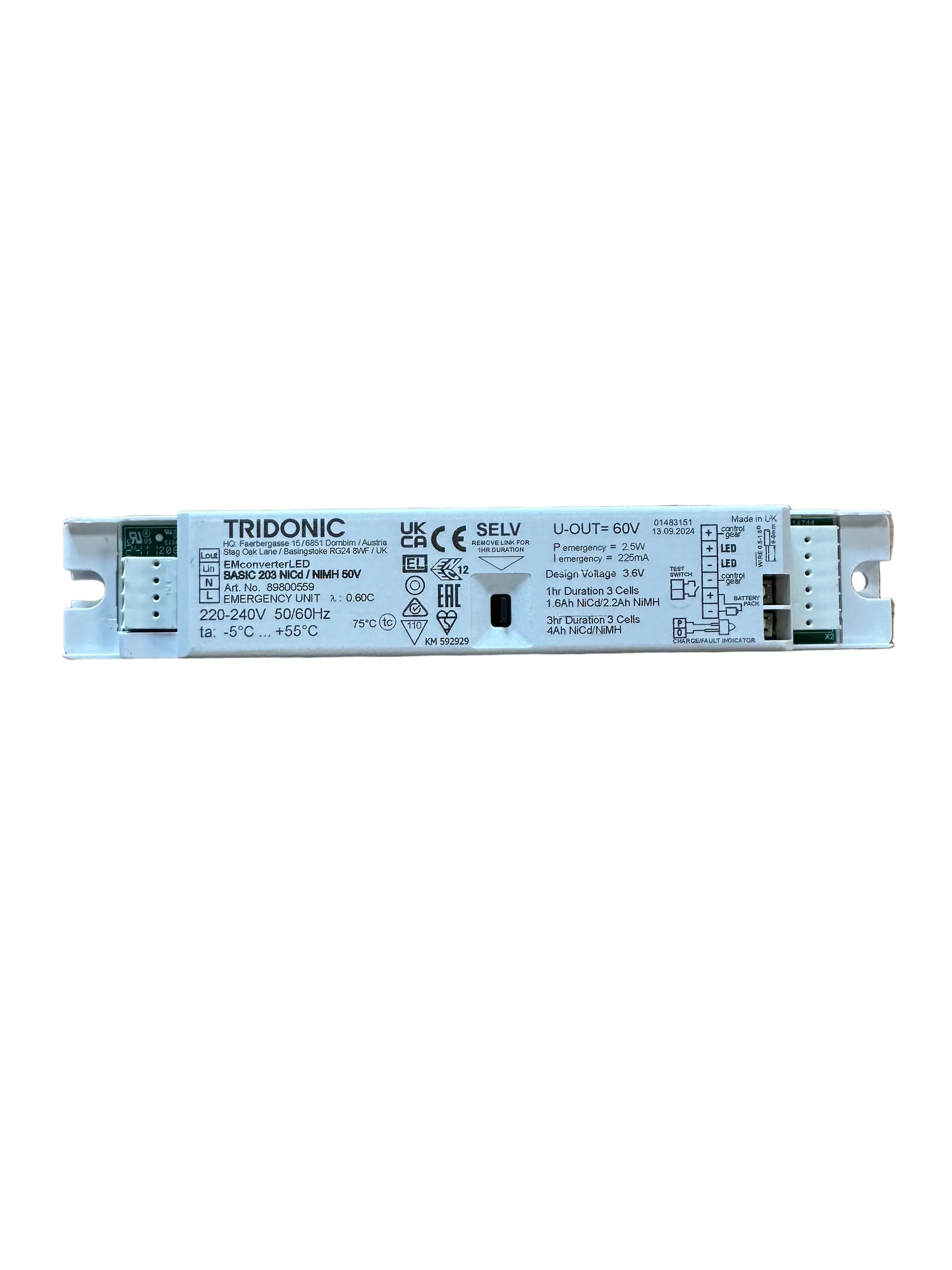 Tridonic 89800559 EM converterLED BASIC NiCd/NiMH 50 V - LED Retro