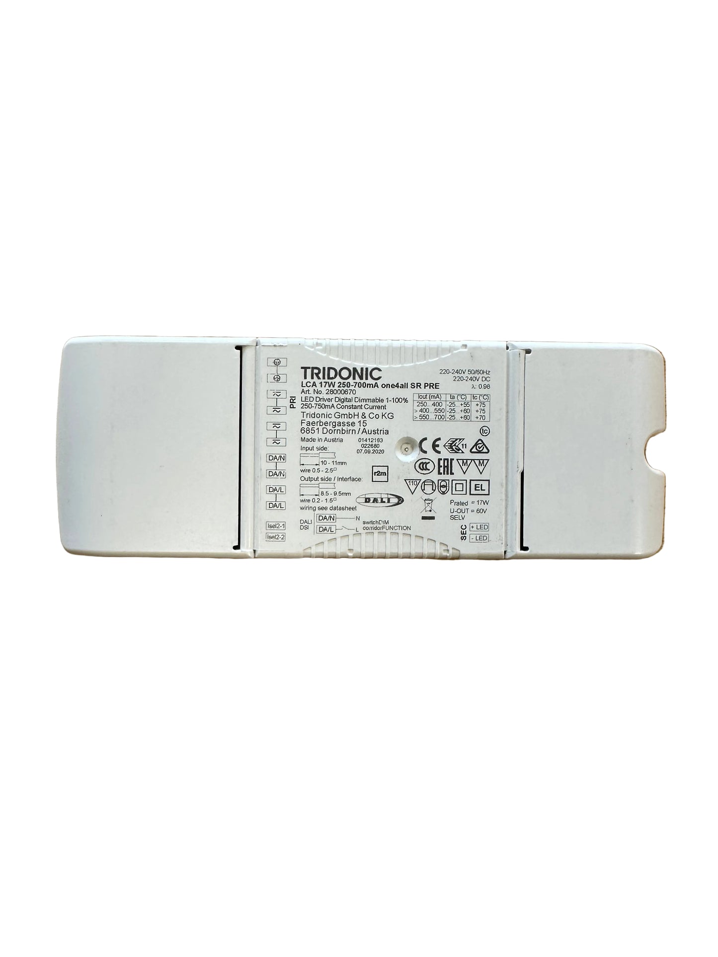 Tridonic 28000670 LCA 17W 250-700mA one4all SR PRE - LED Retro