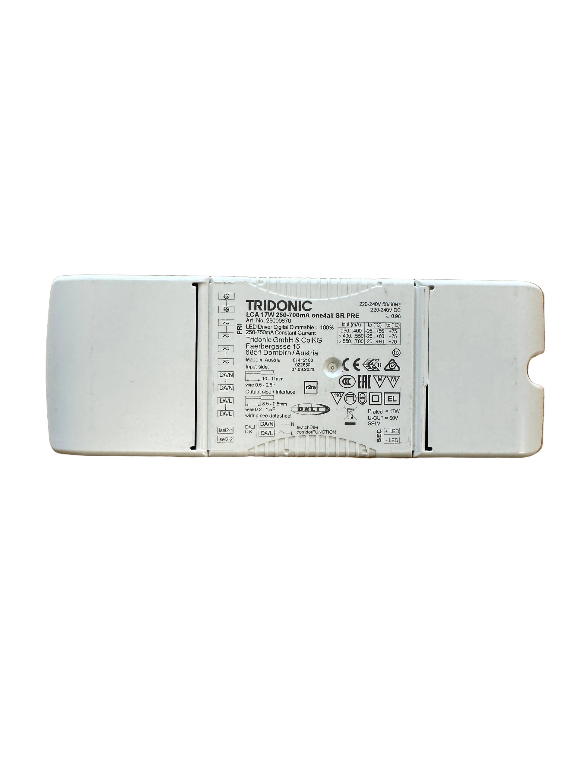 Tridonic 28000670 LCA 17W 250-700mA one4all SR PRE - LED Retro