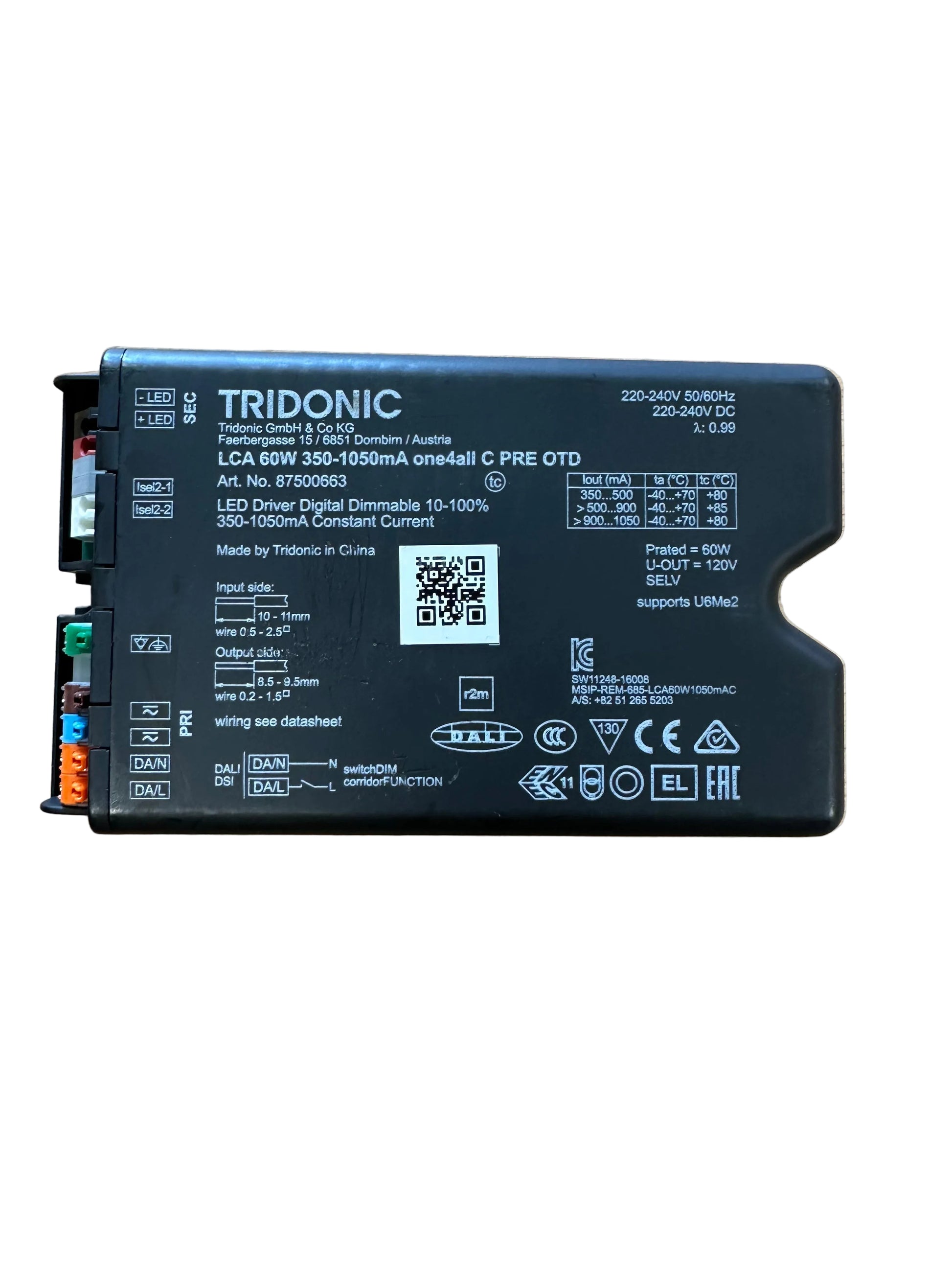 Tridonic 28001071 (87500663) LCA 60W 350-1050mA one4all C PRE OTD - LED Retro