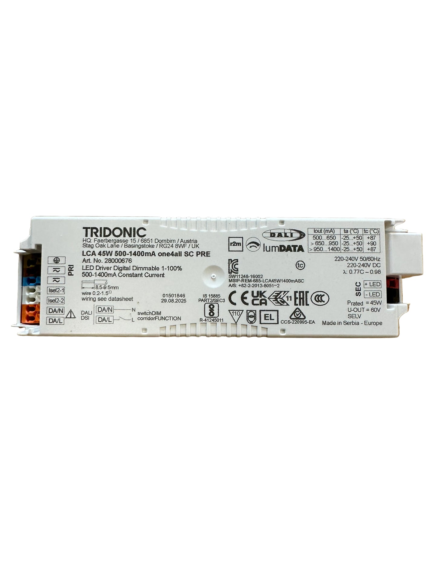 Tridonic 28000676 LCA 45W 500-1400mA one4all SC PRE - LED Retro