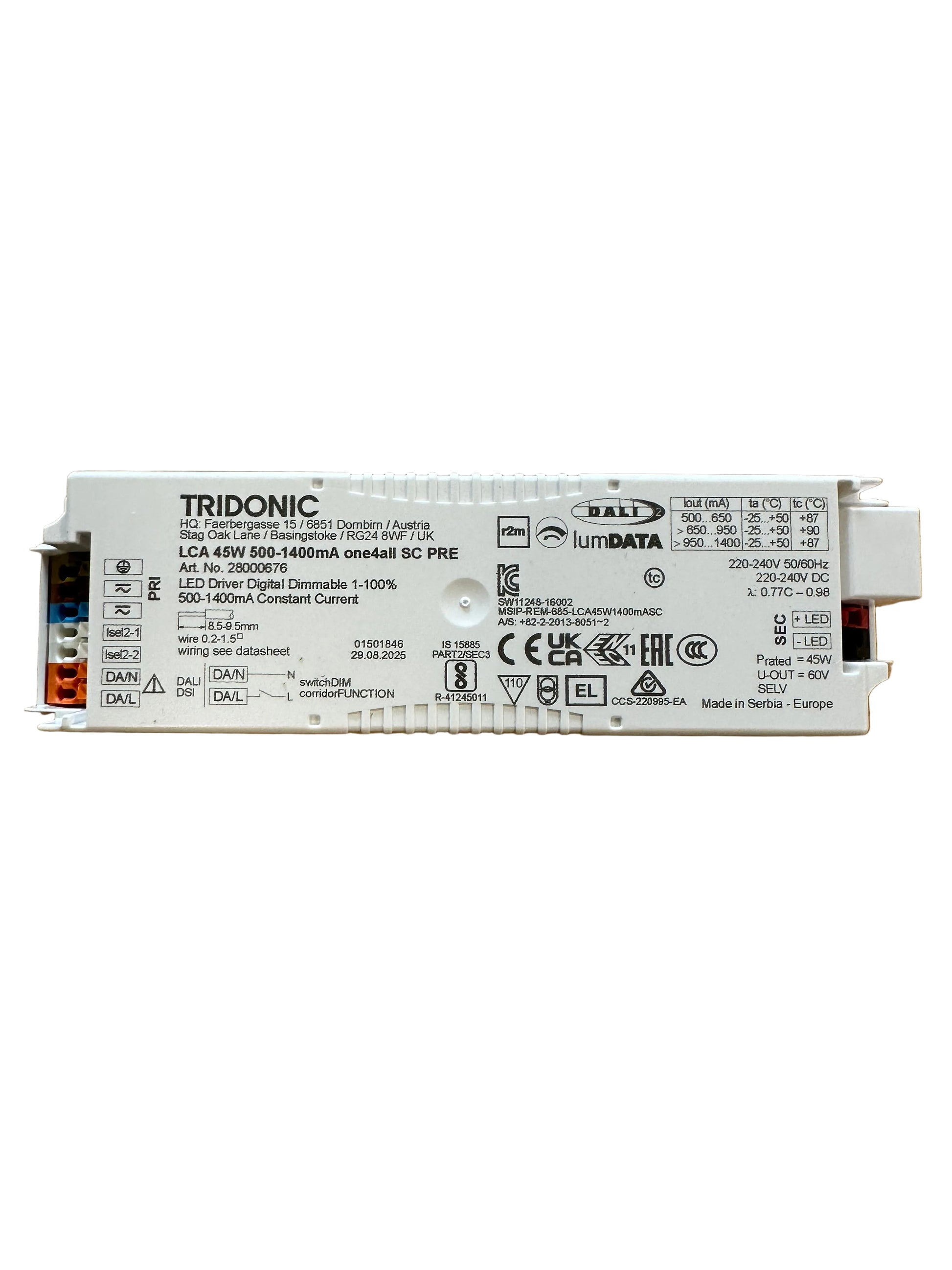 Tridonic 28000676 LCA 45W 500-1400mA one4all SC PRE - LED Retro