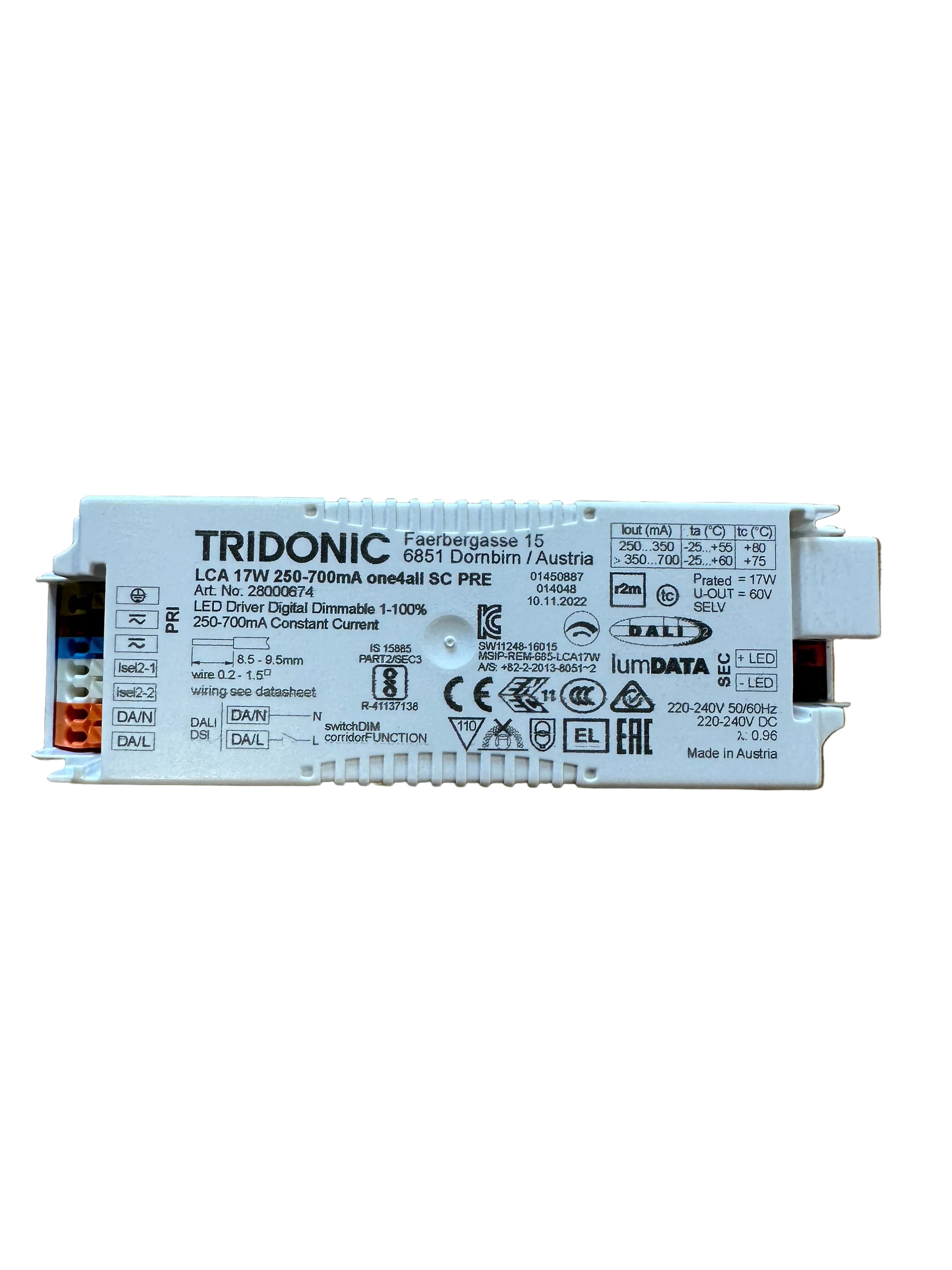 Tridonic 28000674 LCA 17W 250-700mA one4all SC PRE - LED Retro