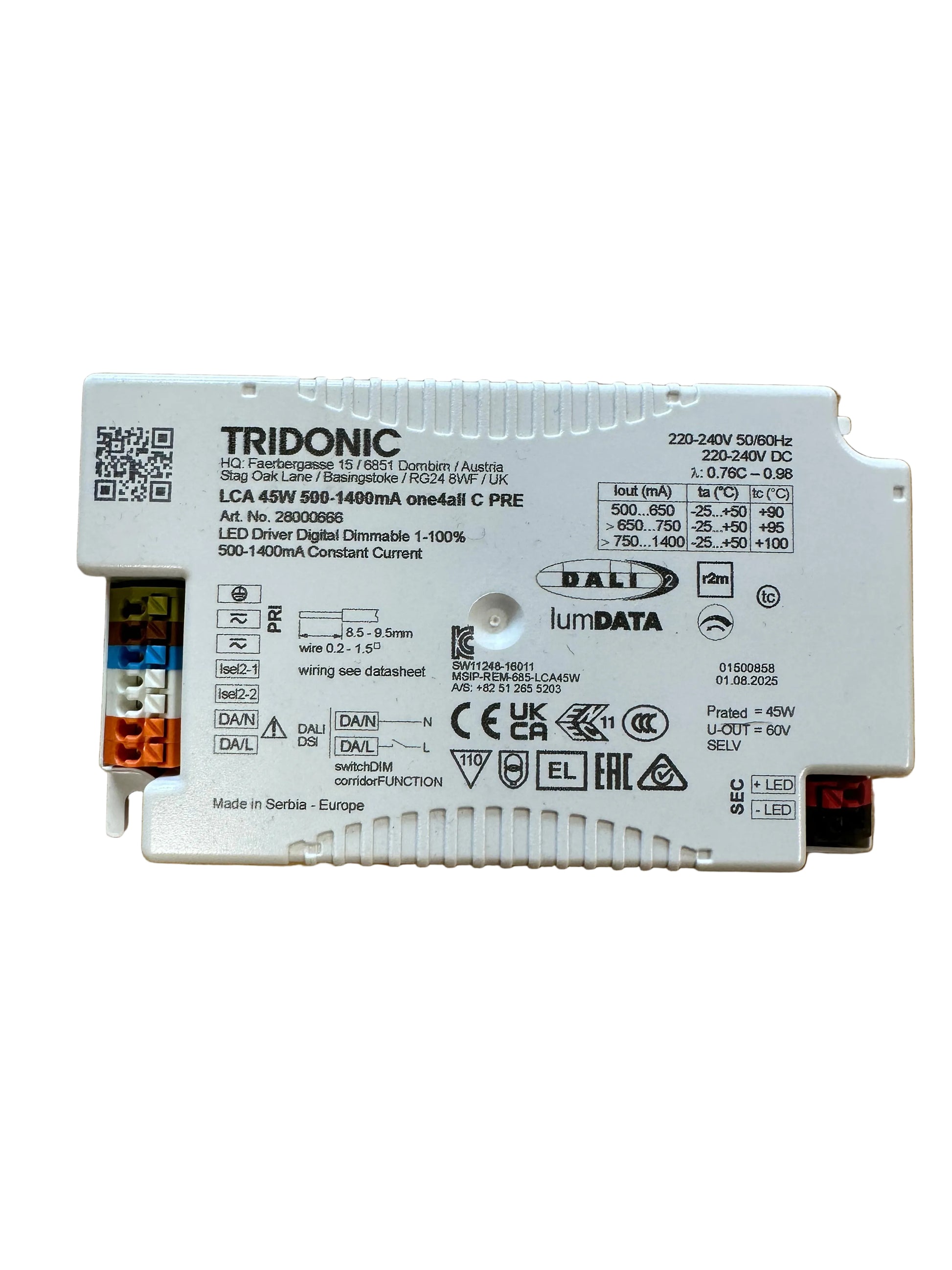 Tridonic 28000666 LCA 45W 500-1400mA one4all C PRE - LED Retro