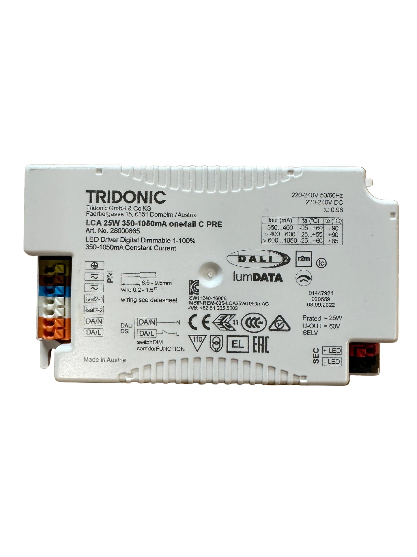 Tridonic 28000665 LCA 25W 350-1050mA one4all C PRE - LED Retro
