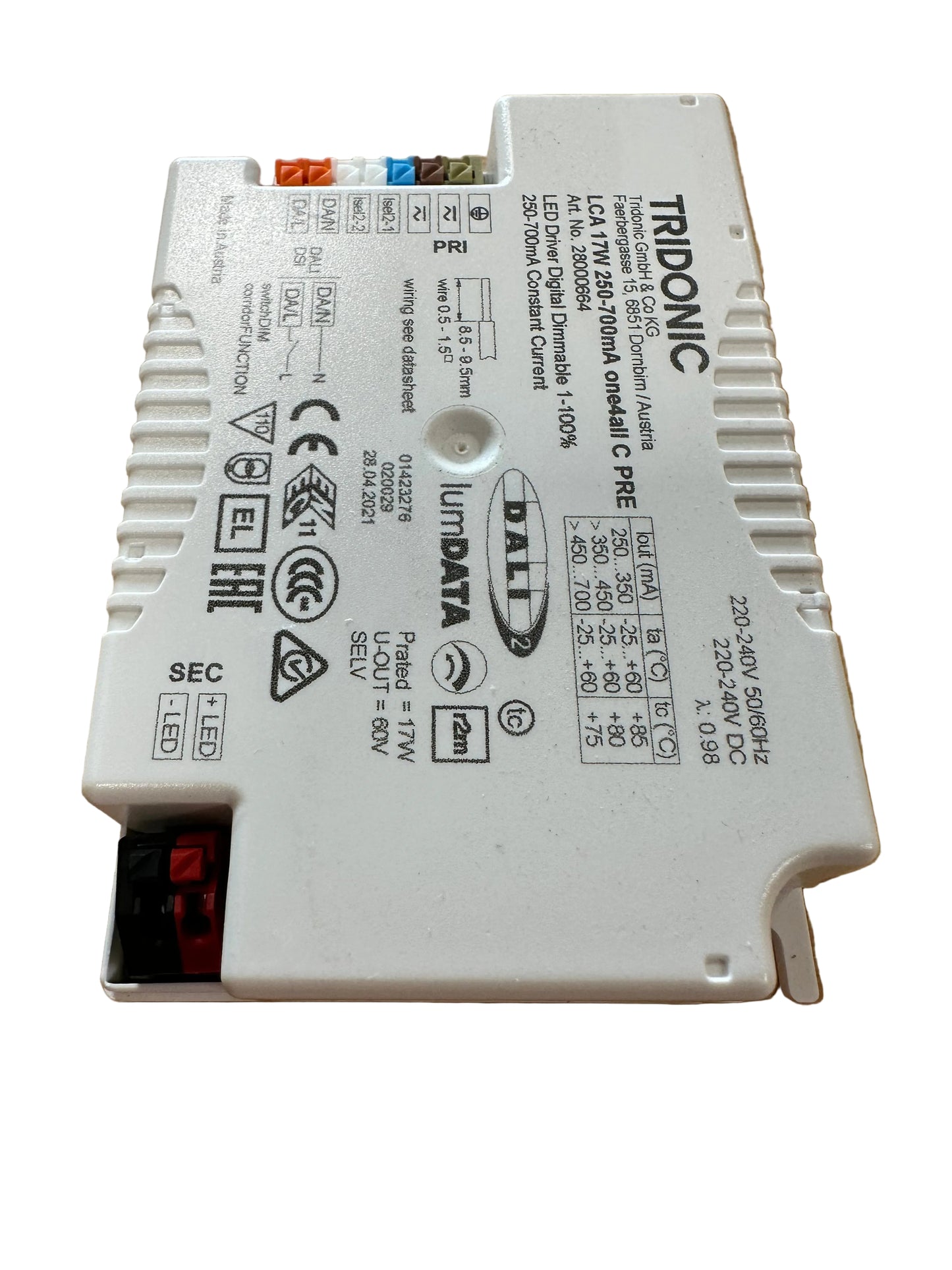 Tridonic 28000664 LCA 17W 250-700mA one4all C PRE - LED Retro