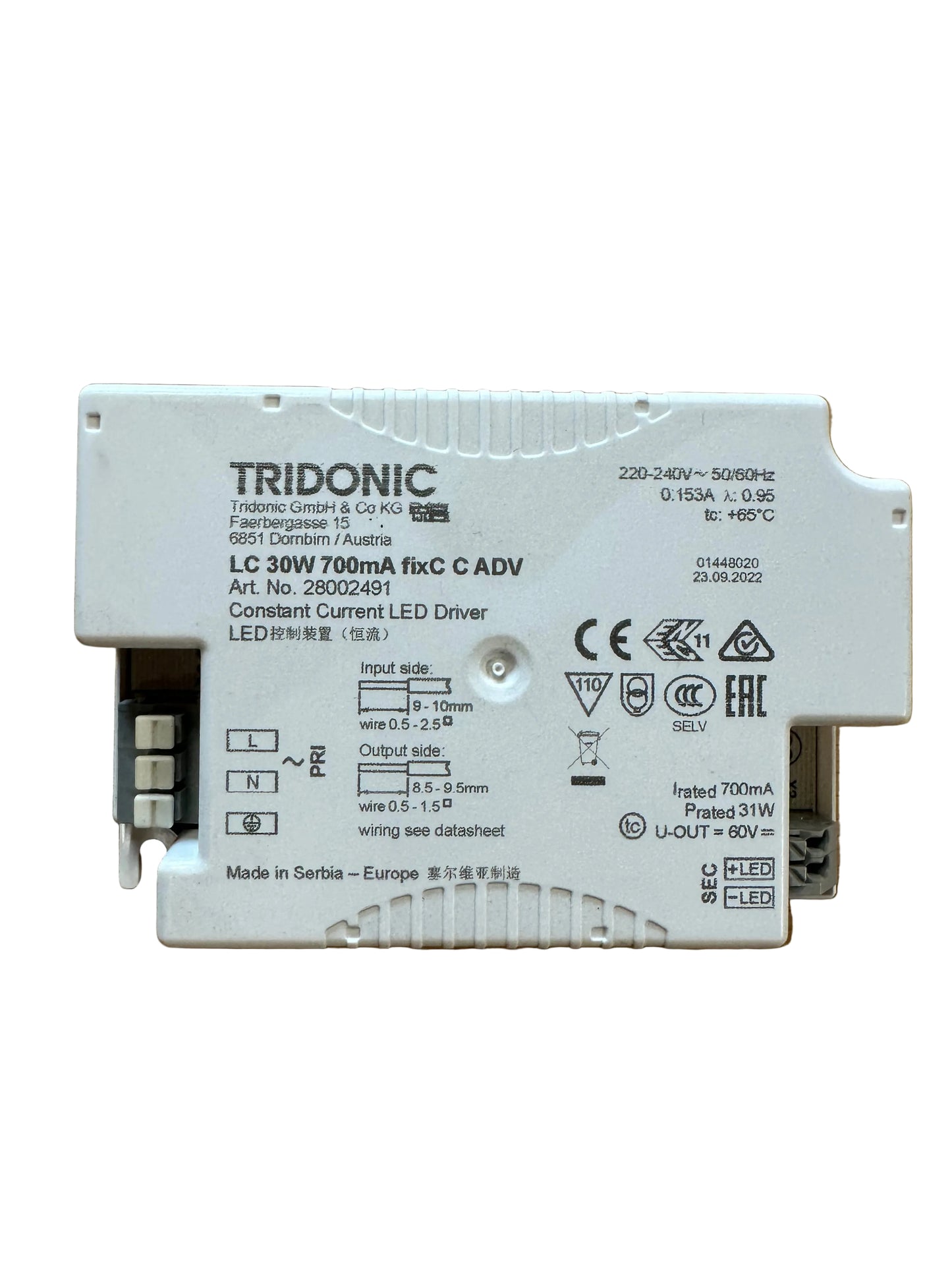 Tridonic 28002491 LC 25W 700mA fixC C ADV  - LED Retro