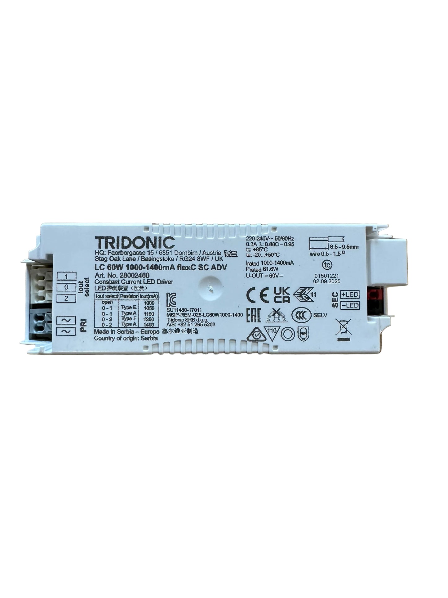 Tridonic 28002480 LC 60W 1000-1400mA flexC SC ADV - LED Retro
