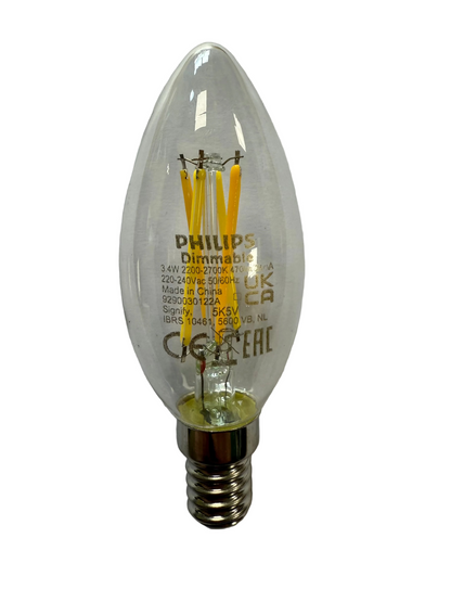 Philips MASTER Value E14 LED Candle Filament Clear 3.4W 470lm - 927 Extra Wrm White - Dimmable - LED Retro