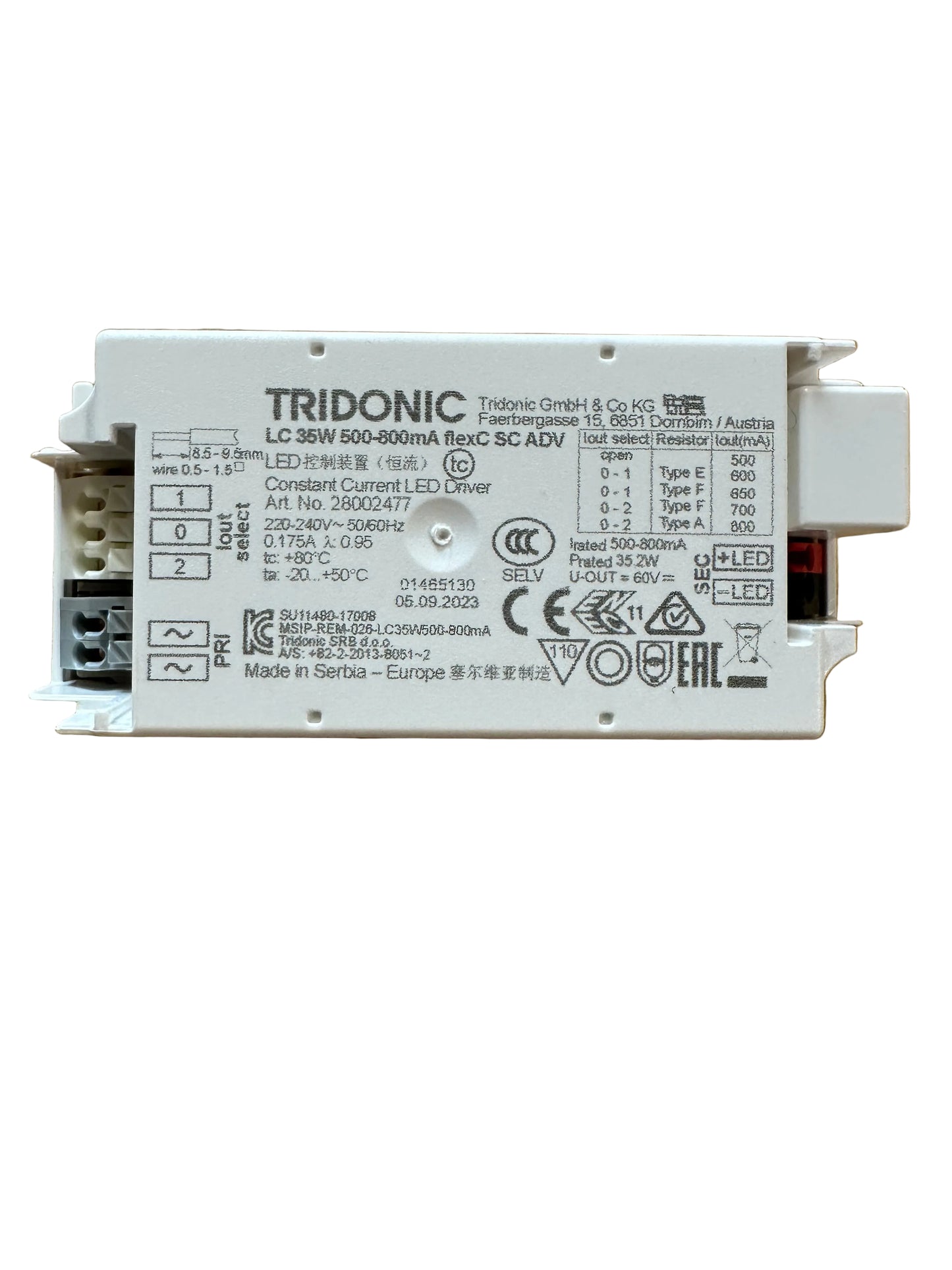 Tridonic 28002477 LC 35W 500-800mA flexC SC ADV - LED Retro