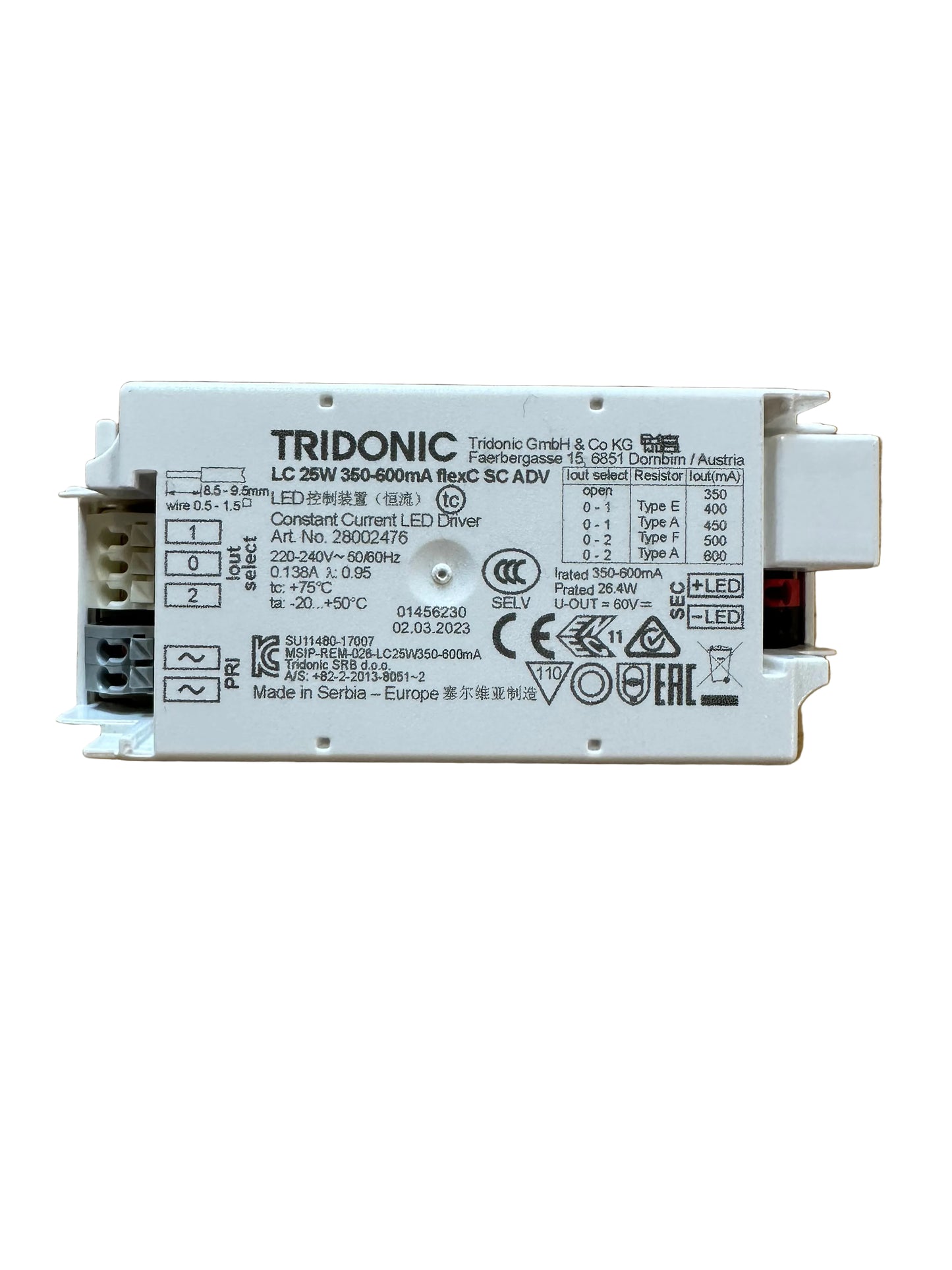 Tridonic 28002476 LC 25W 350/600mA flexC SR ADV - LED Spares