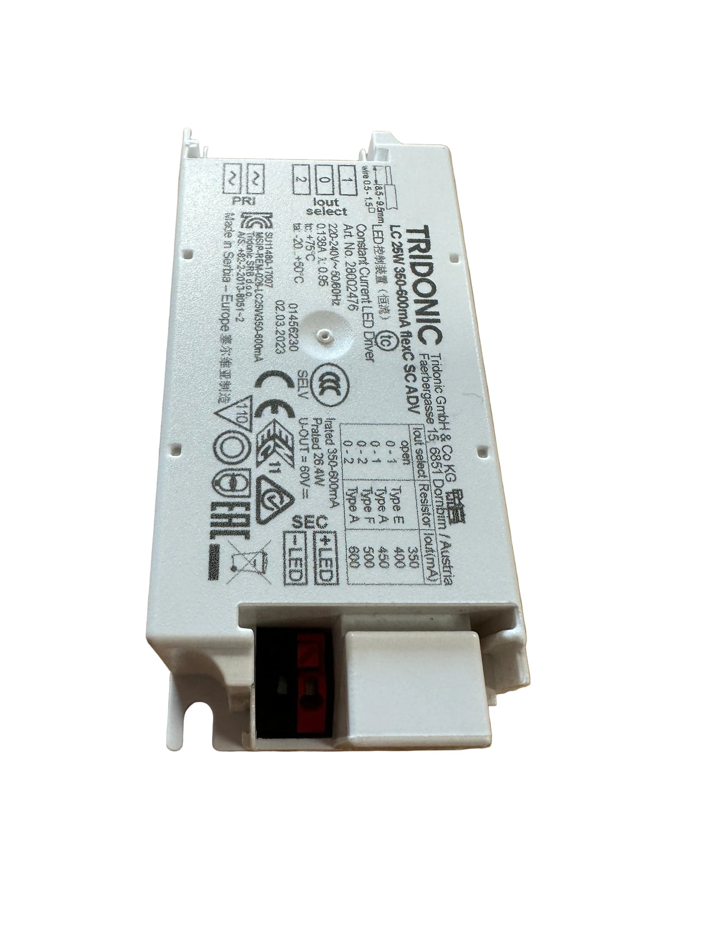 Tridonic 28002476 LC 25W 350/600mA flexC SR ADV - LED Spares