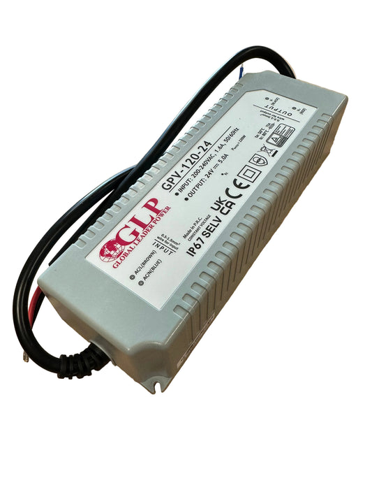 GLP GPV-120-24 120W 24V/5A CV IP67 LED Power Supply - LED Retro