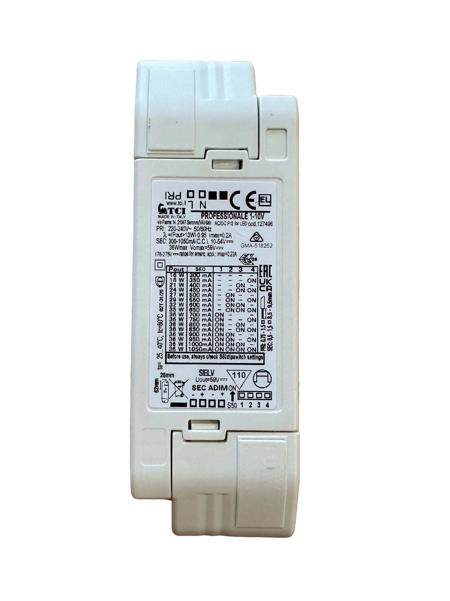 TCI 127496 PROFESSIONALE 1-10V Direct current 1-10V dimmable LED Driver - LED Retro