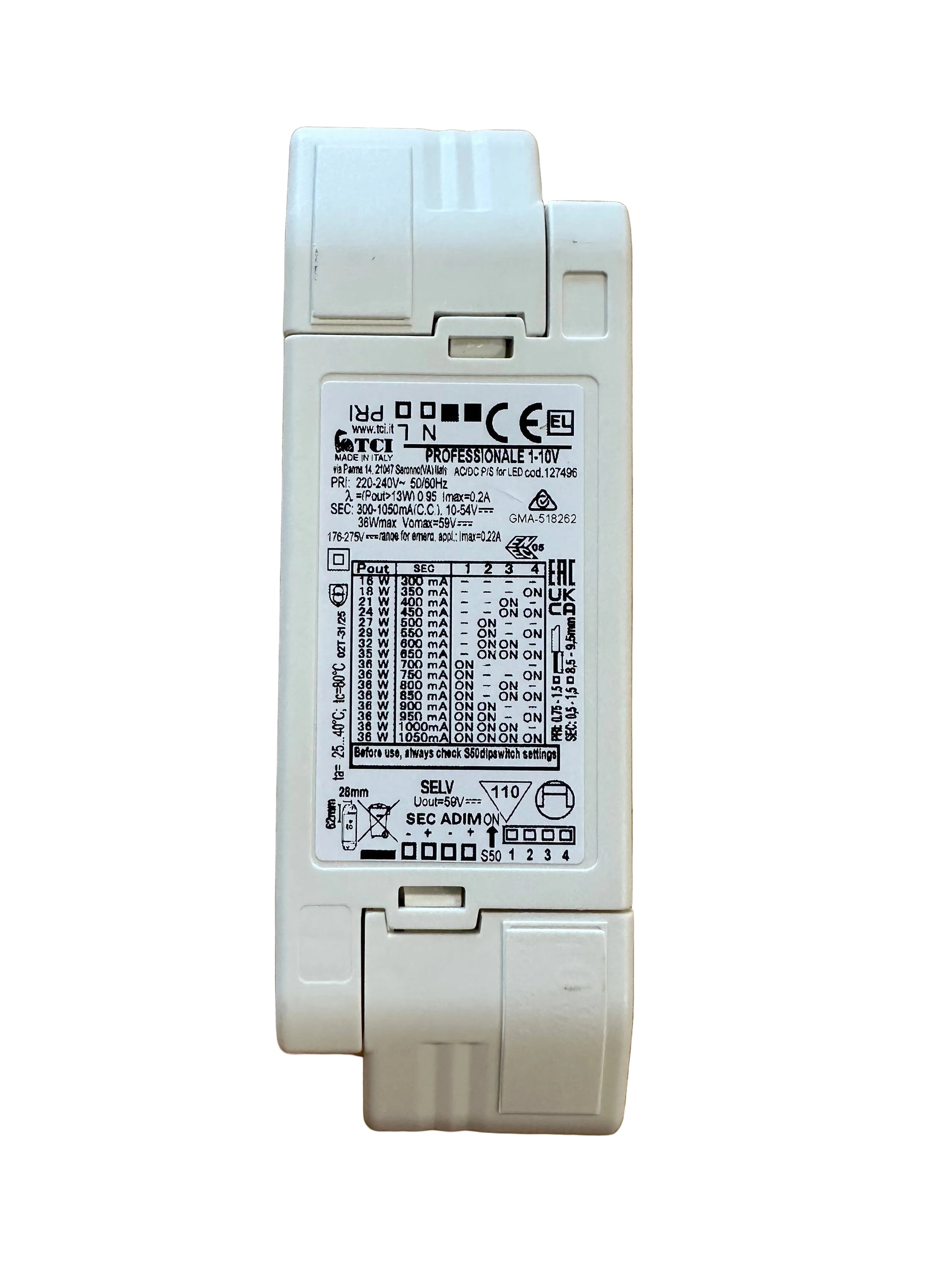 TCI 127496 PROFESSIONALE 1-10V Direct current 1-10V dimmable LED Driver - LED Retro